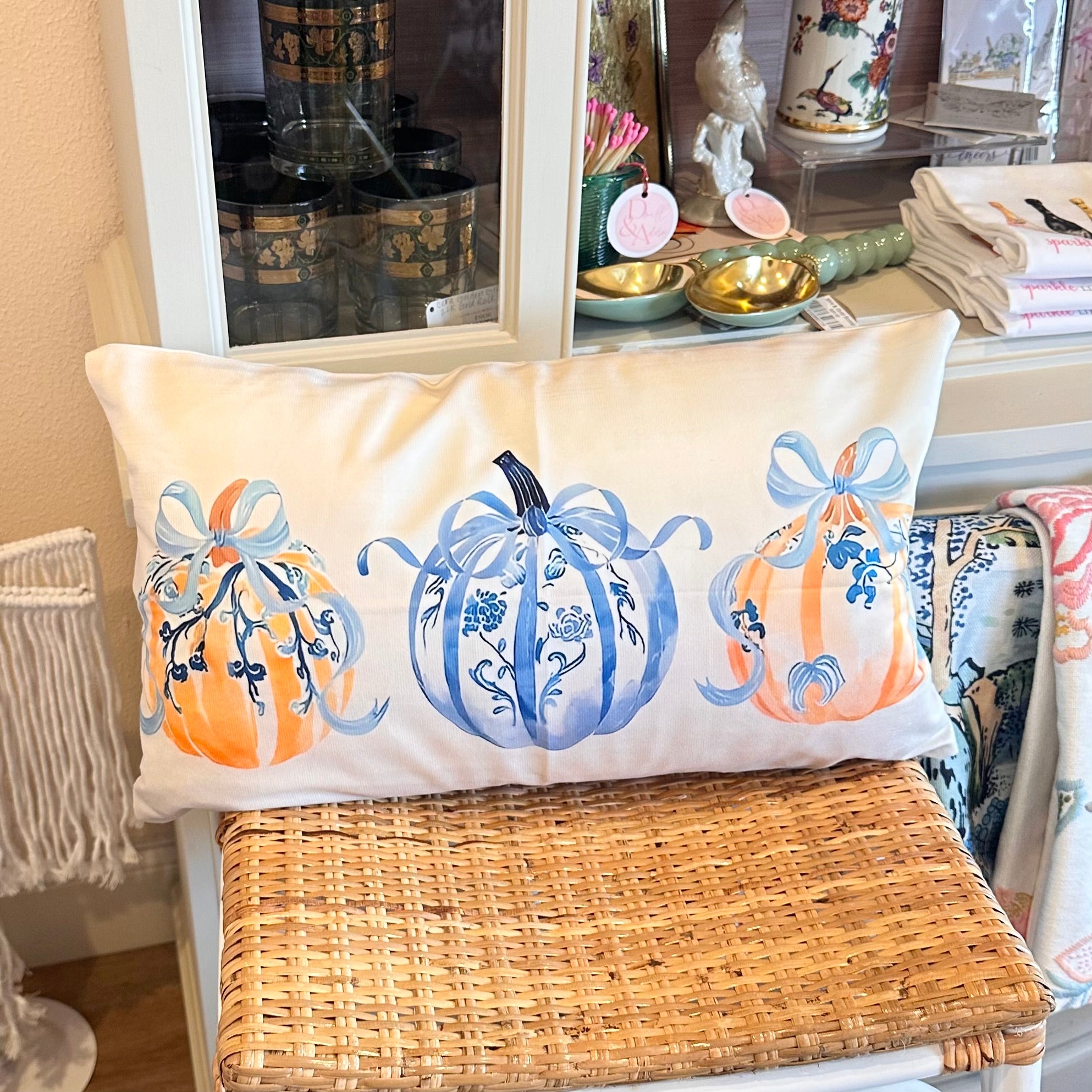 Chinoiserie Pumpkin Trio Pillow