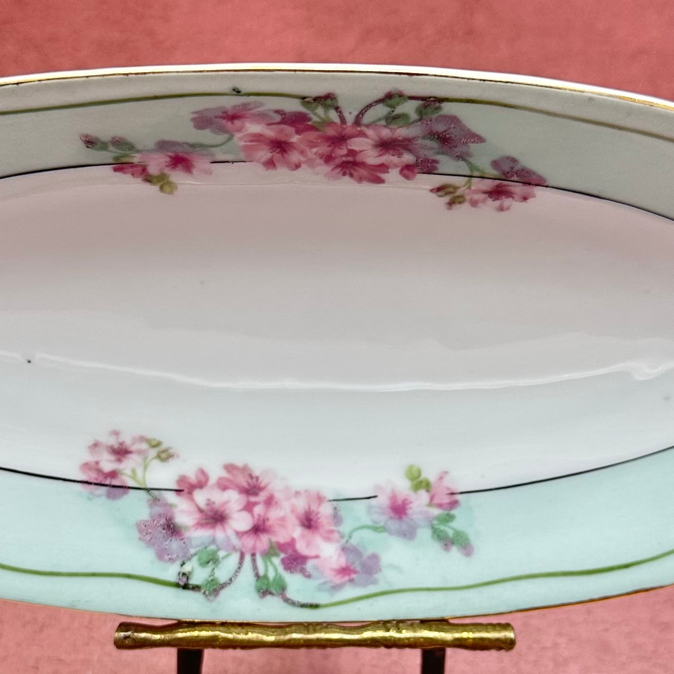 Bavaria Aqua Floral Oval Dish