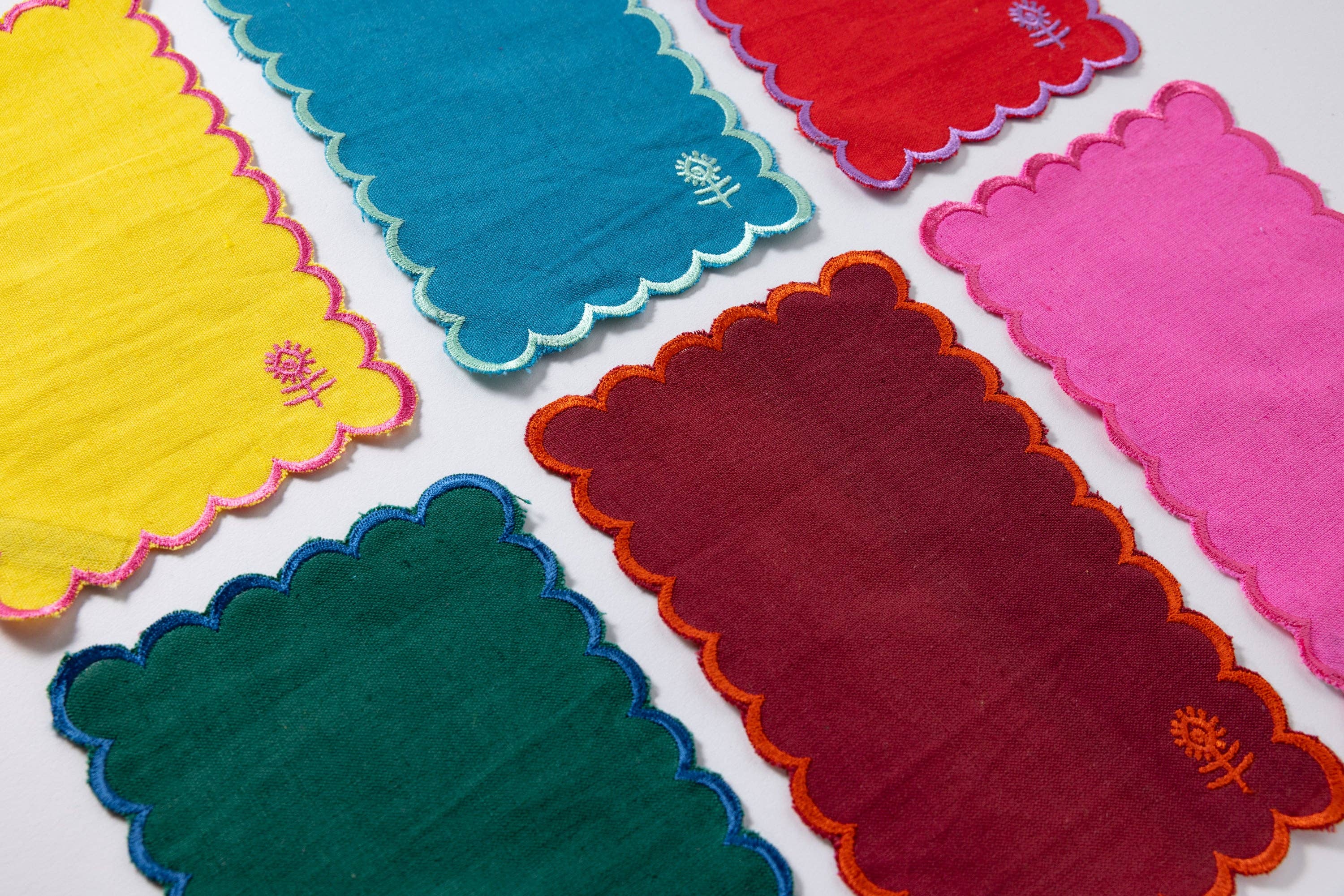 Icon Linen Cocktail Napkins Set of 6 Rainbow