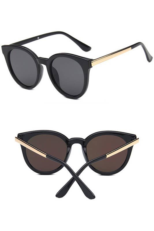 Rounded Fashion Sunglasses Black