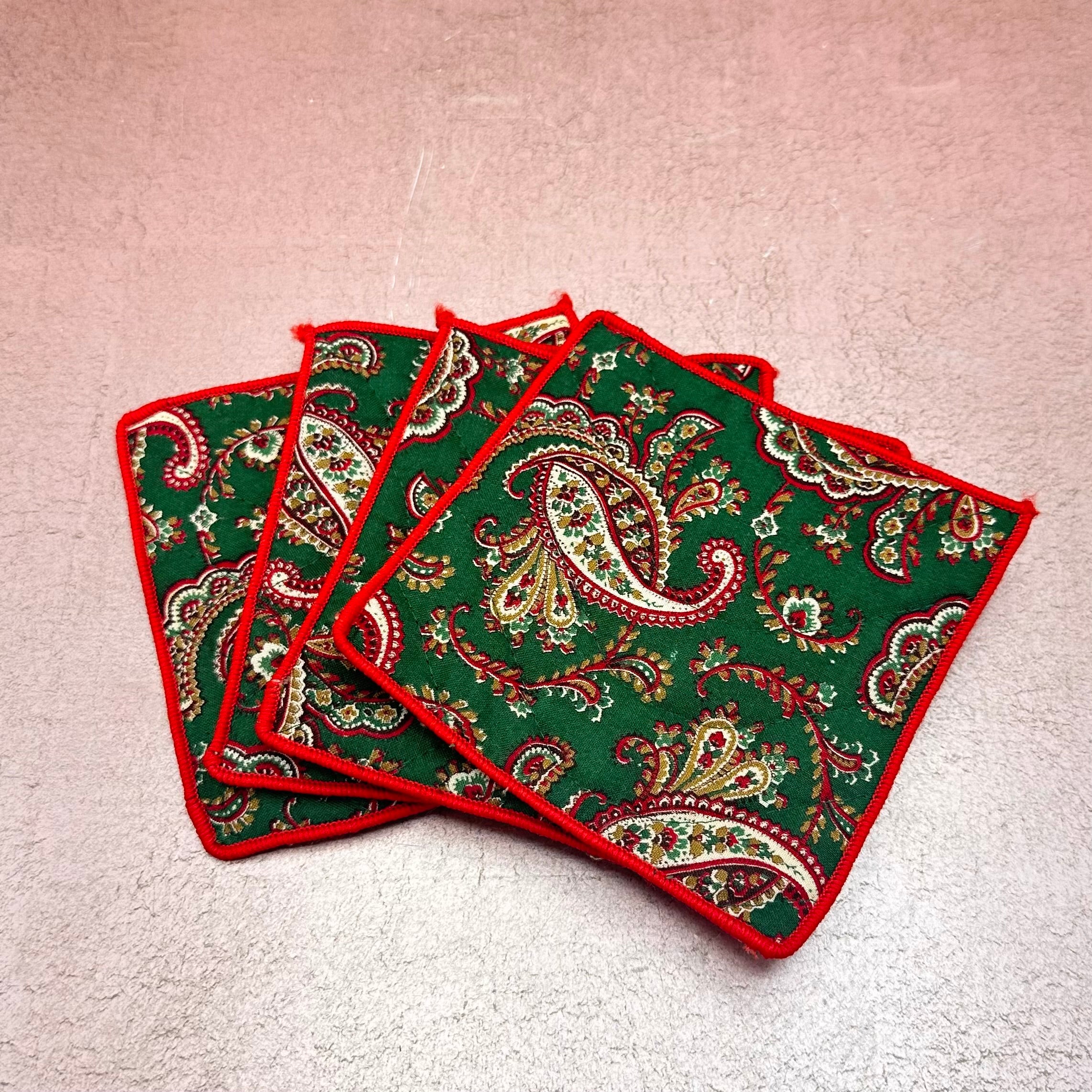 Quilted Paisley Holiday Coasters
