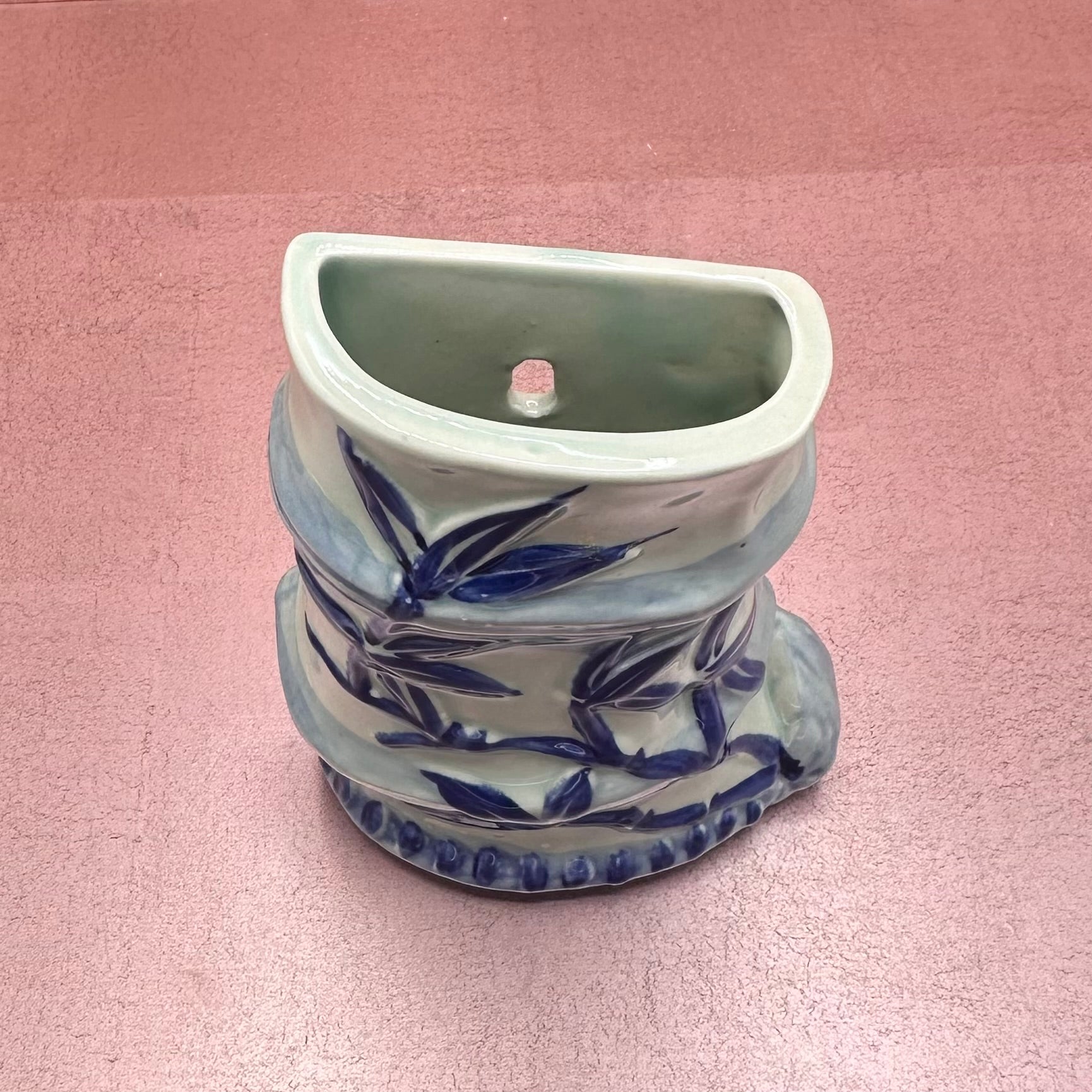 Blue Bamboo Wall Pocket Vase