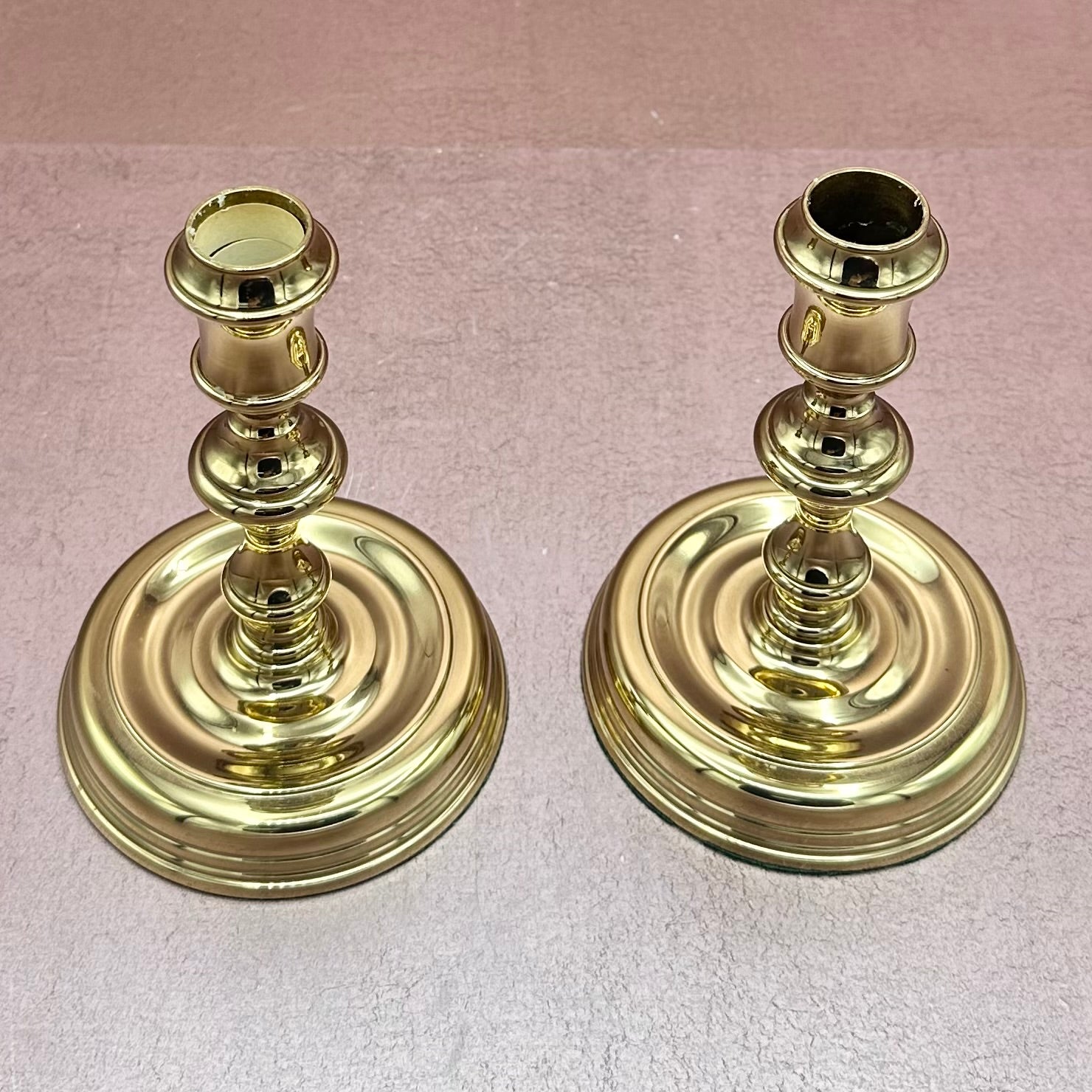 Brass Baldwin Candlestick Pair