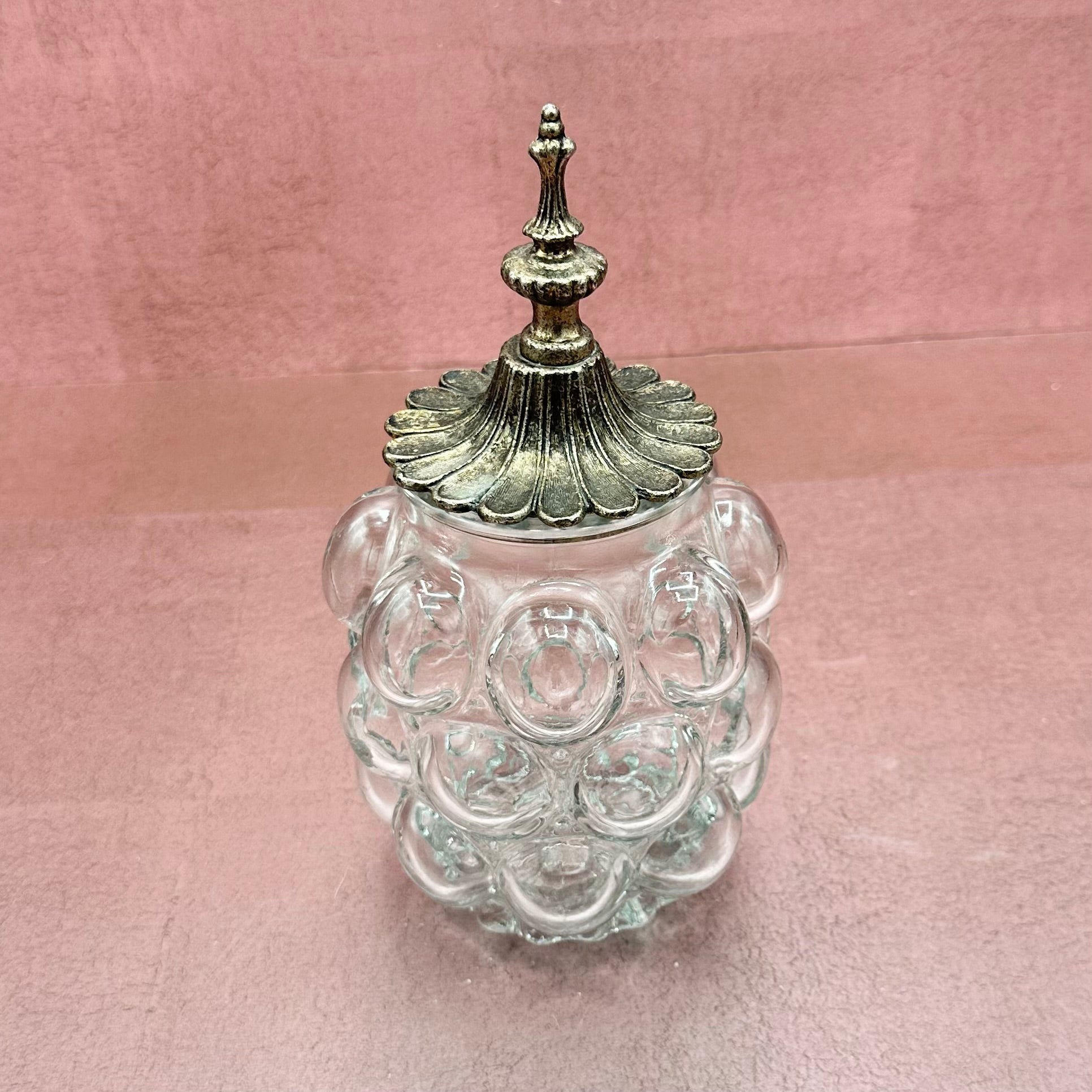 Bubble Candy Dish w/ Brass Lid