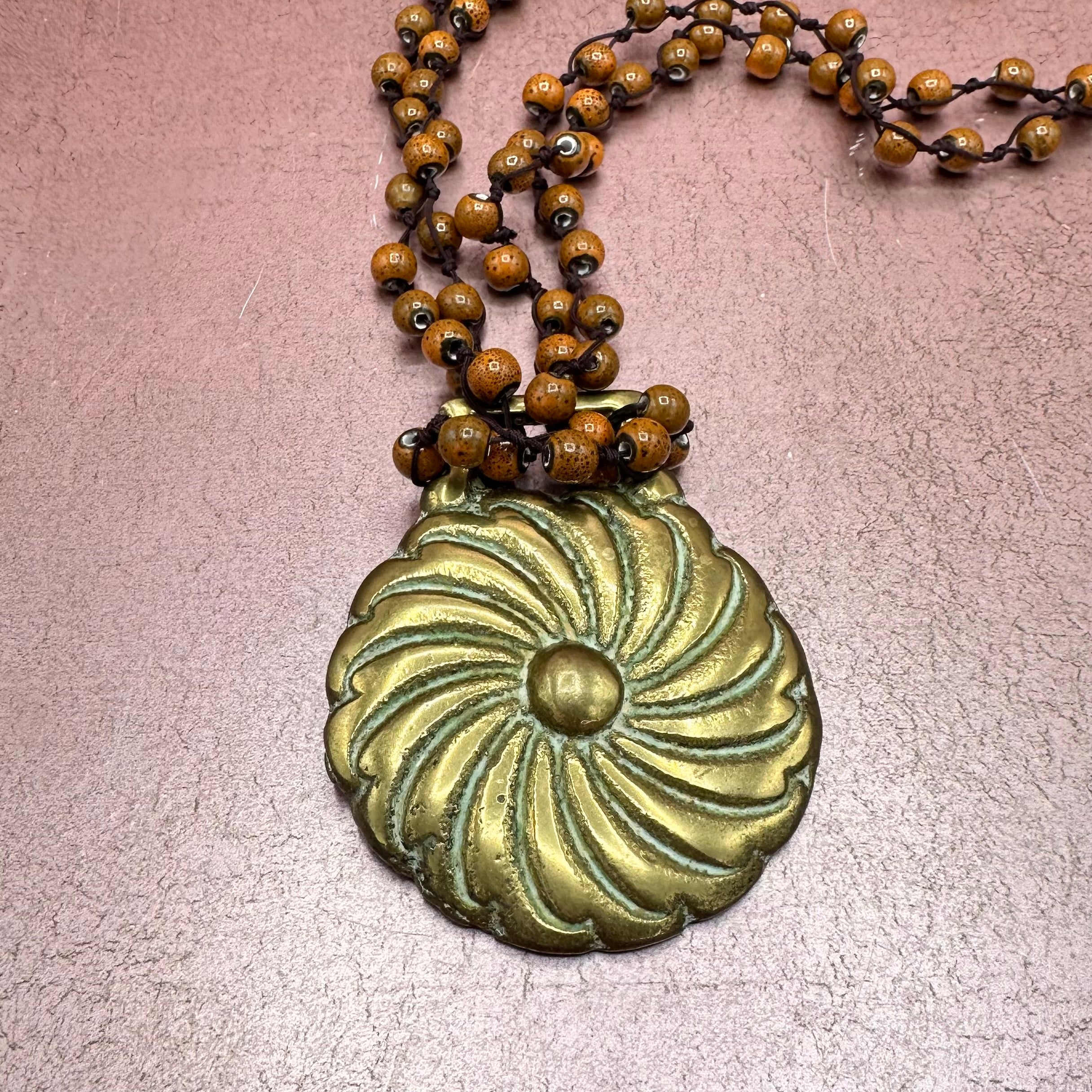 Brass Horse Medallion Necklace