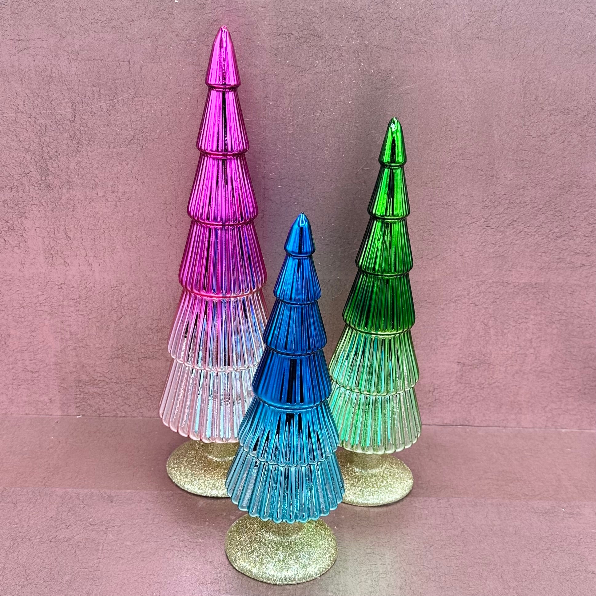 Merry and Bright Mercury Ombré Christmas Trees