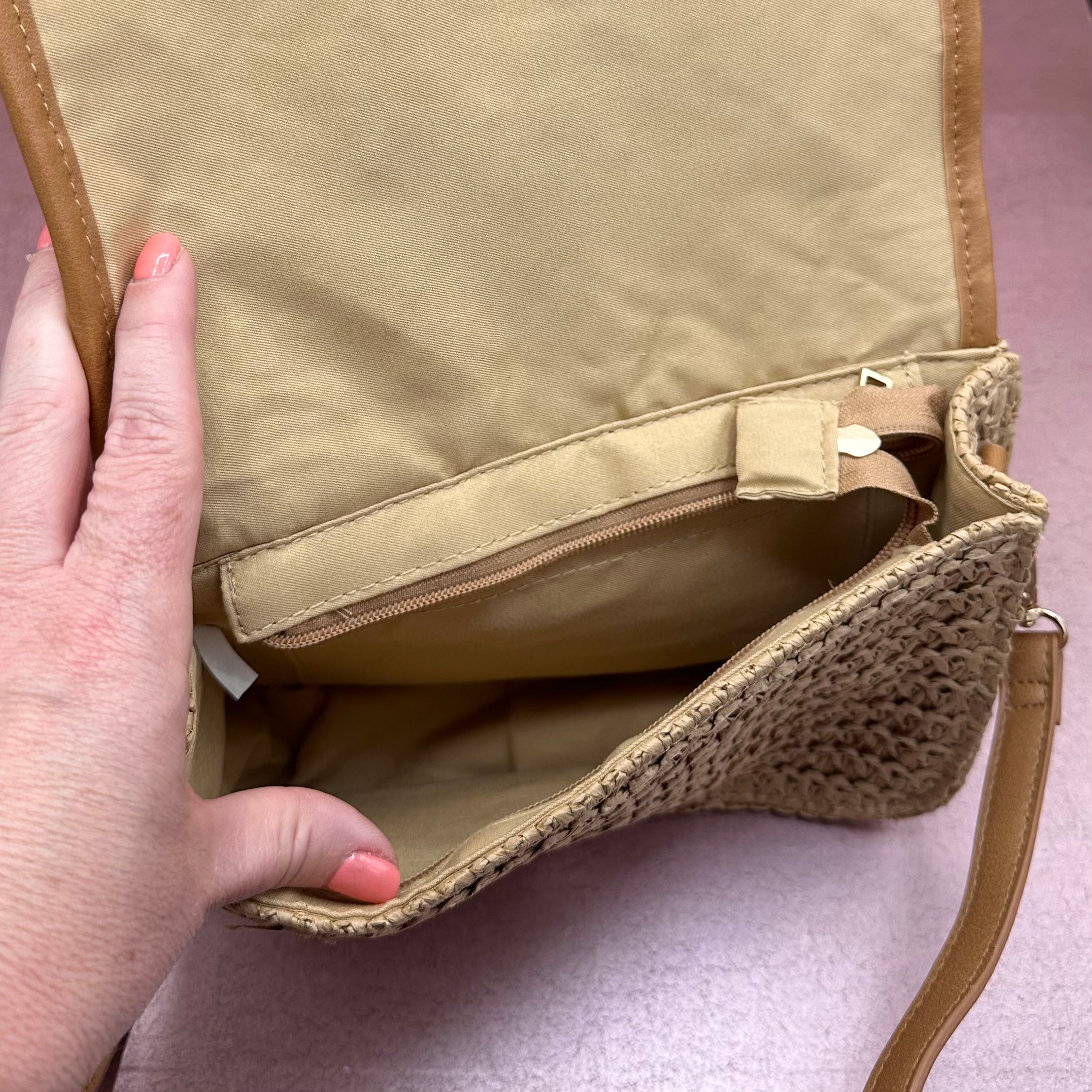 Straw Woven Crossbody Handbag
