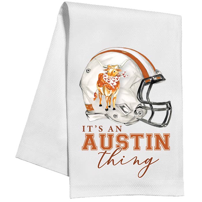 Longhorn Football Helmet Kitchen Towel