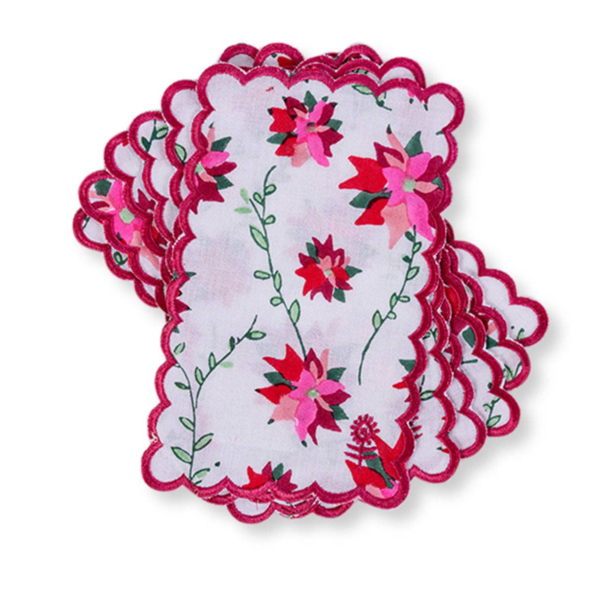 Poinsettia Cocktail Napkins Set