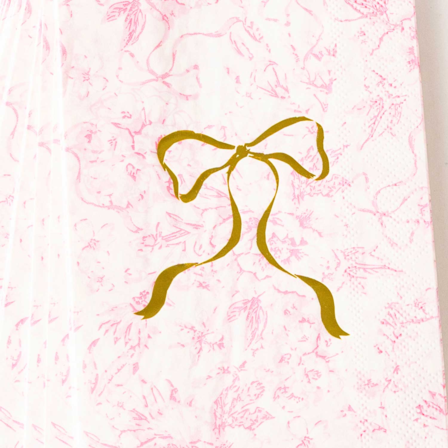 Pink Bow Toile Paper Guest Towels