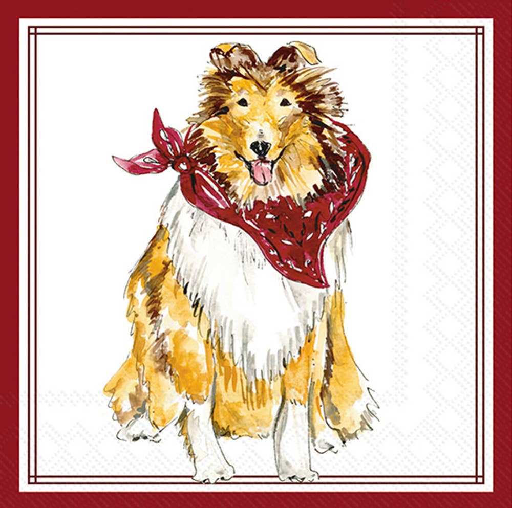 Collie Paper Cocktail Napkins