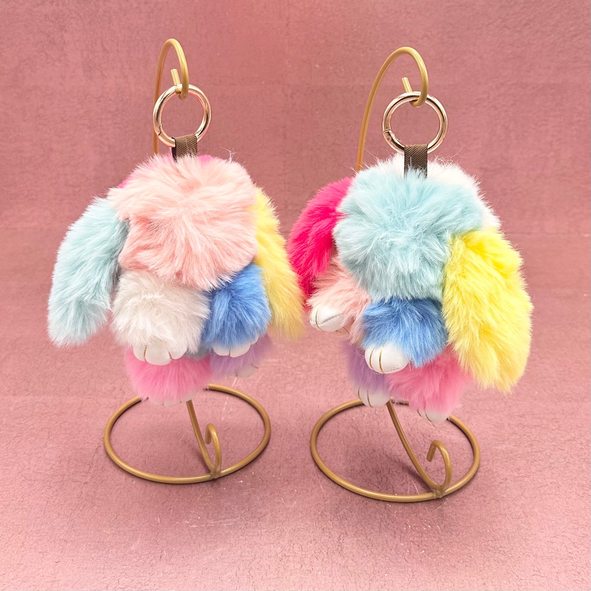 Multicolor Soft Bunny Keychain