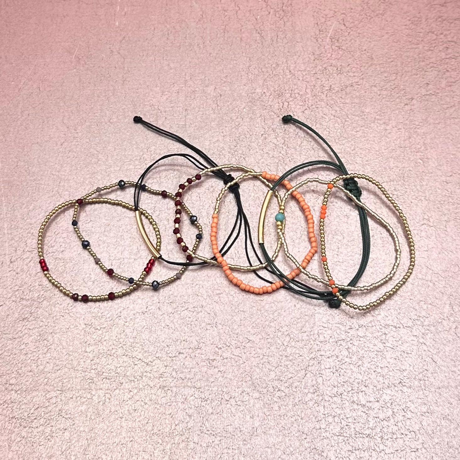 Fall Beaded Bracelet Stack