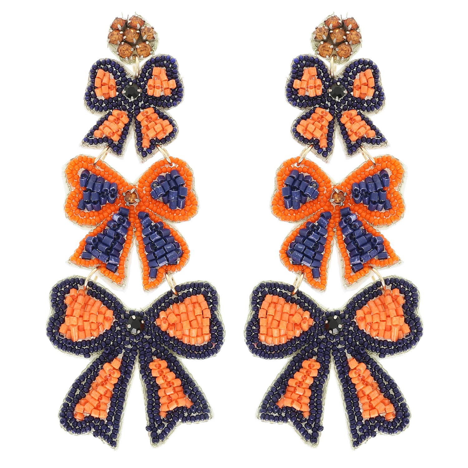 Game Day Bow Beaded Earrings