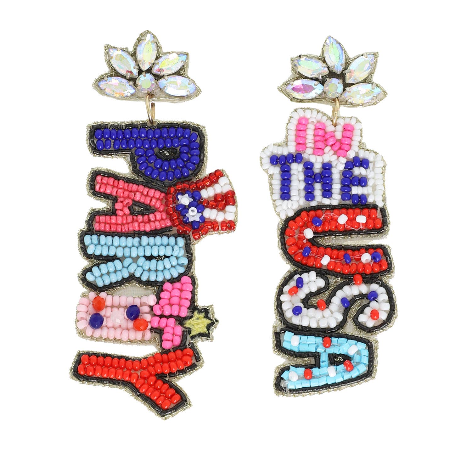 Party in the USA Patriotic Beaded Earrings