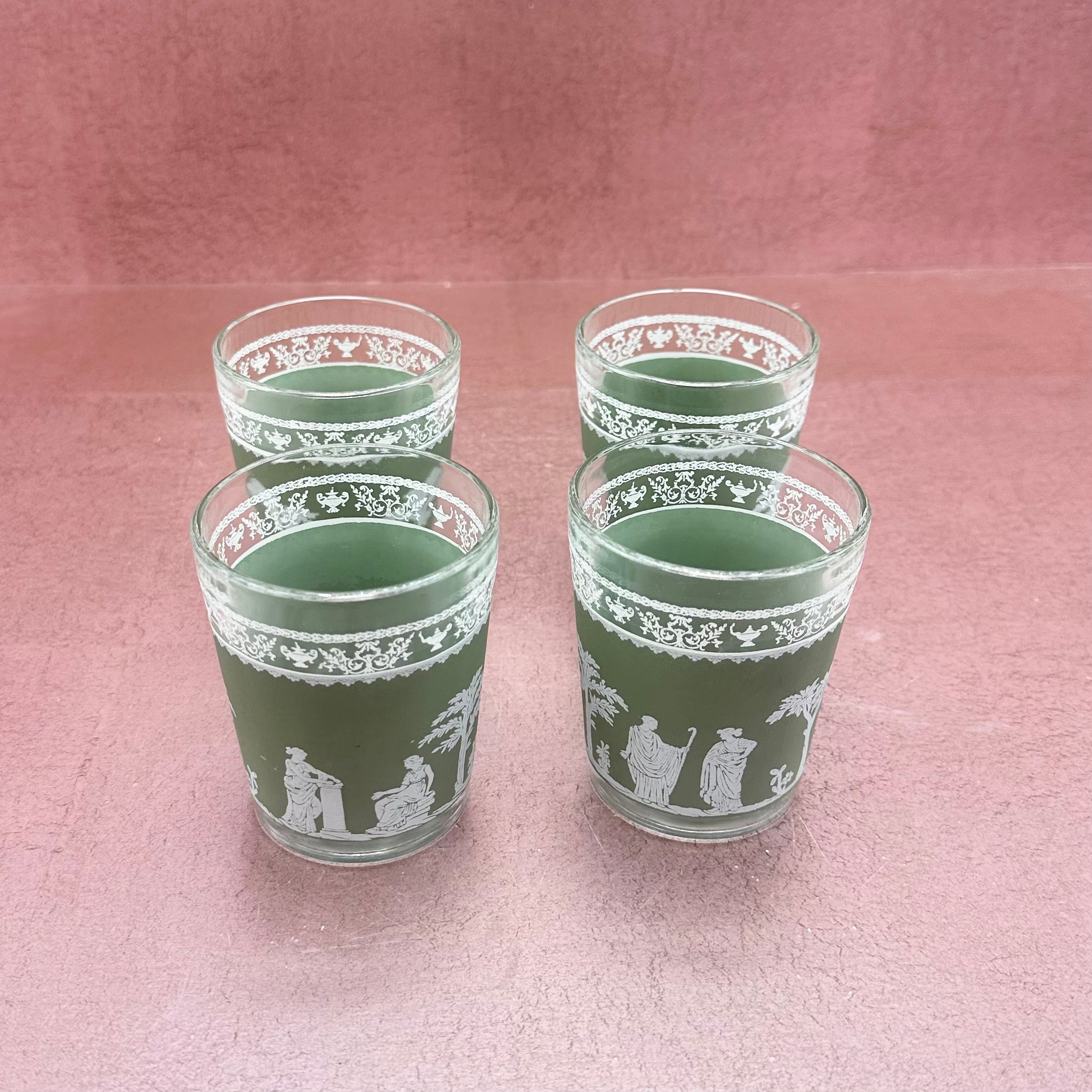 Jeanette Hellenic Grecian Whiskey Glasses Set of 4