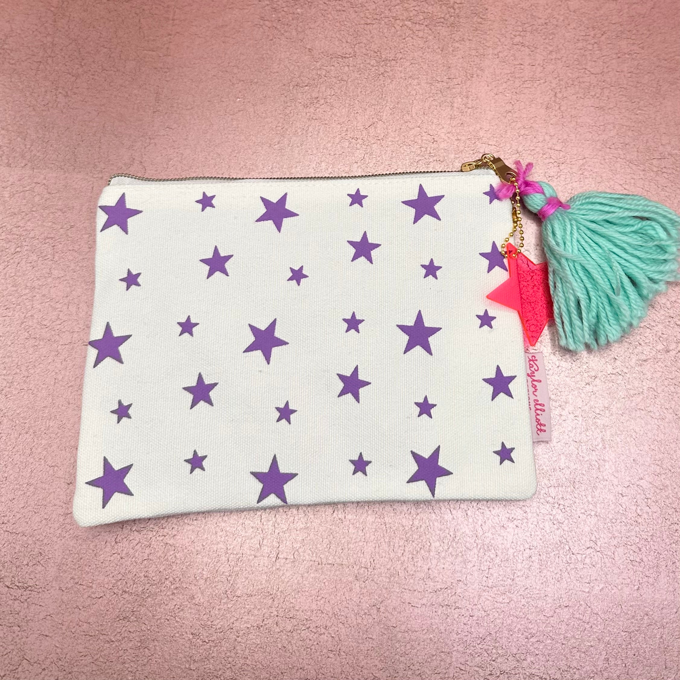 Multi-Colored Pom Pom Pouch