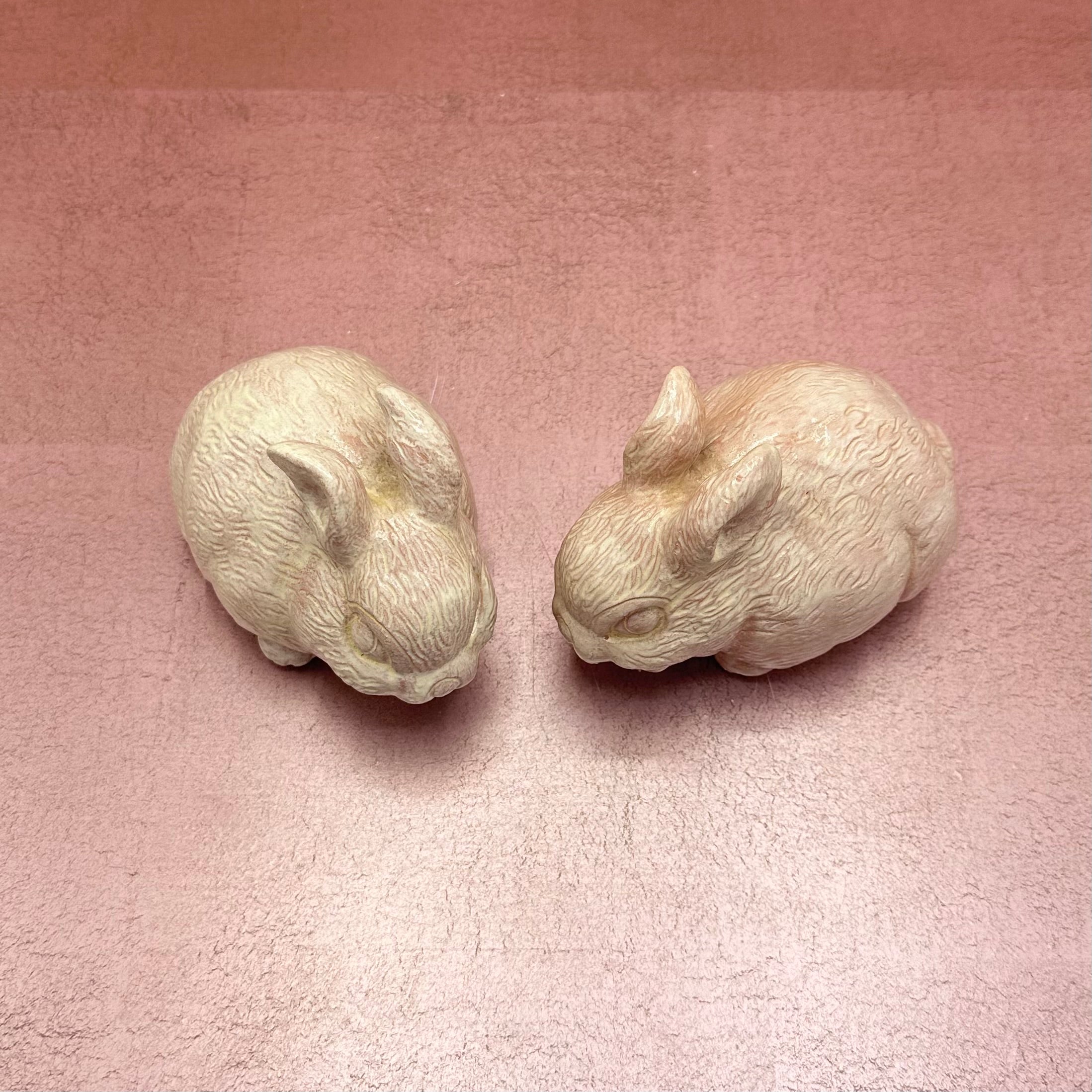 Vintage Ceramic Pink Bunny Pair