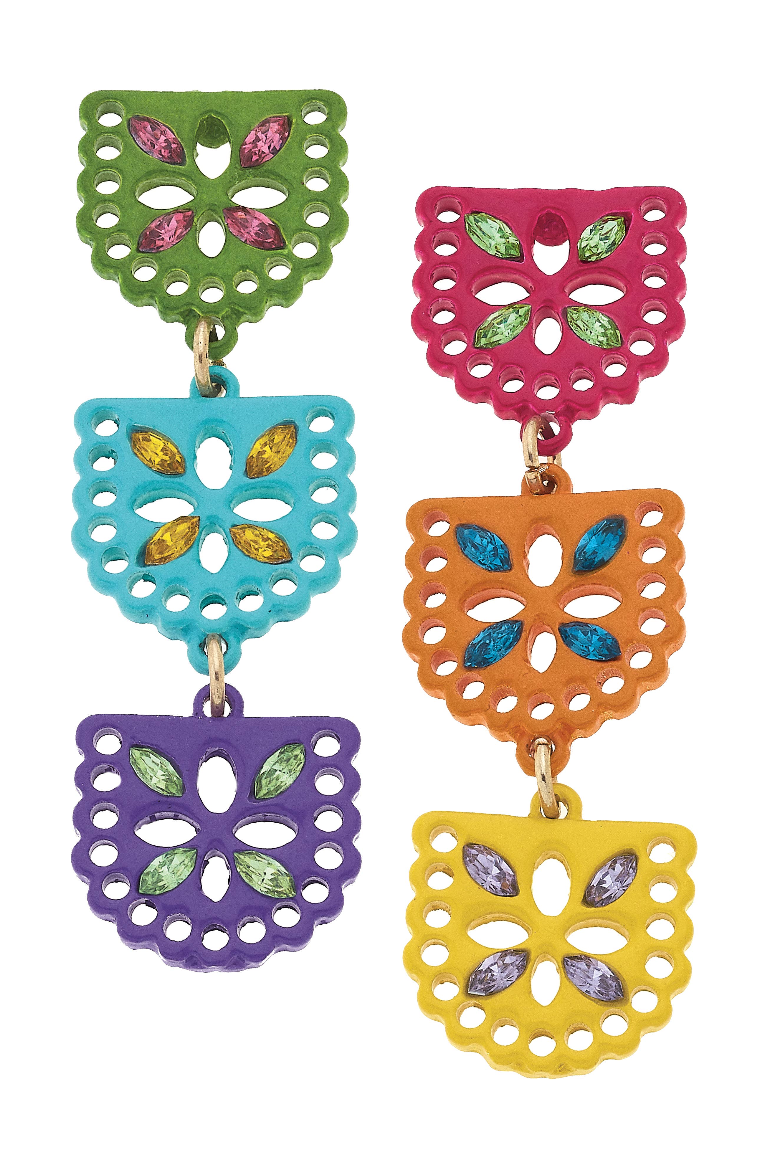 Fiesta Papel Picado Enamel Banner Earrings