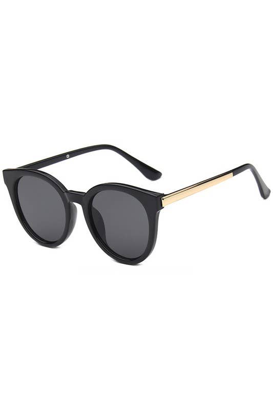 Rounded Fashion Sunglasses Black