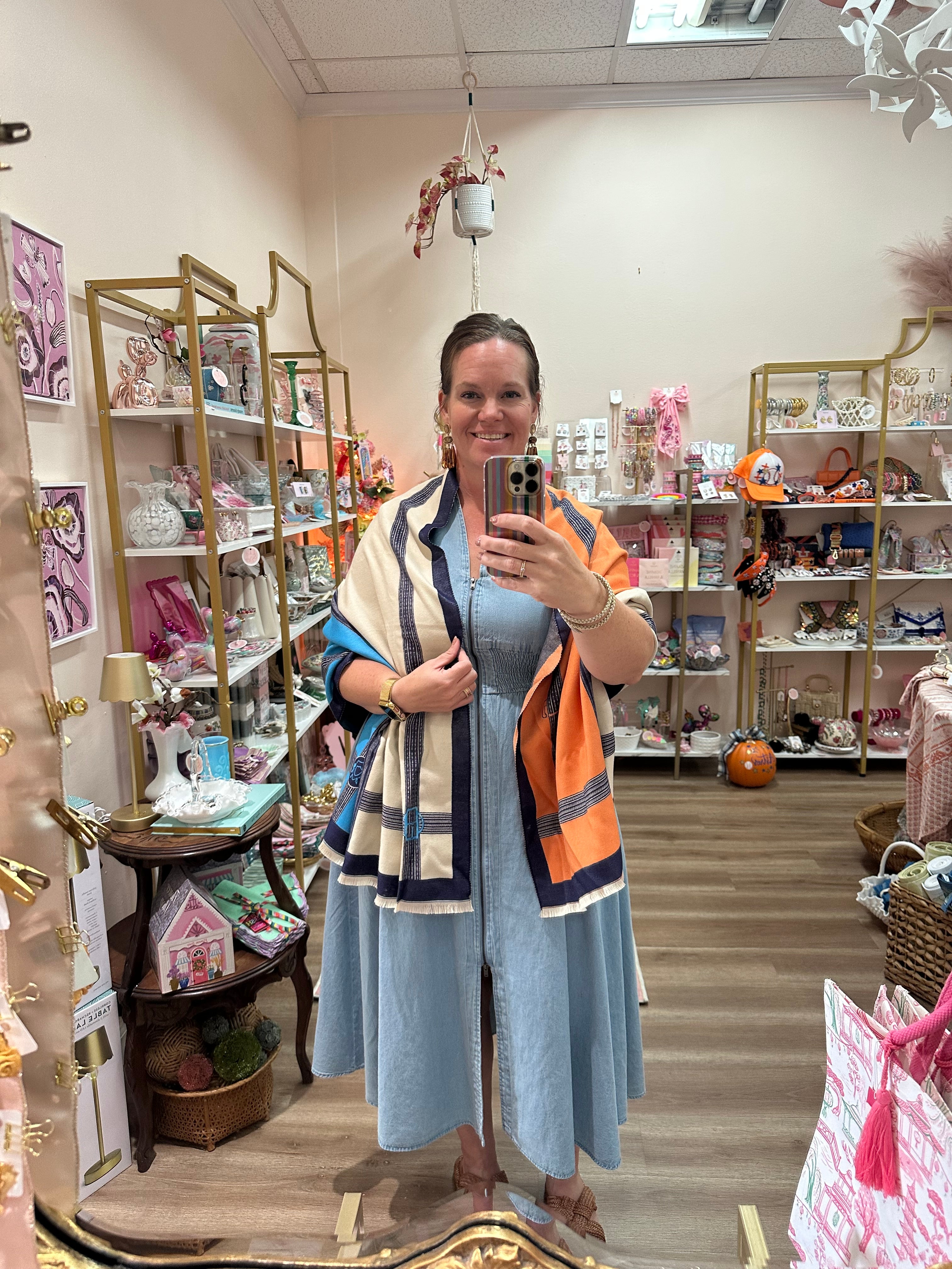 Faux Cashmere Color Block Shawl