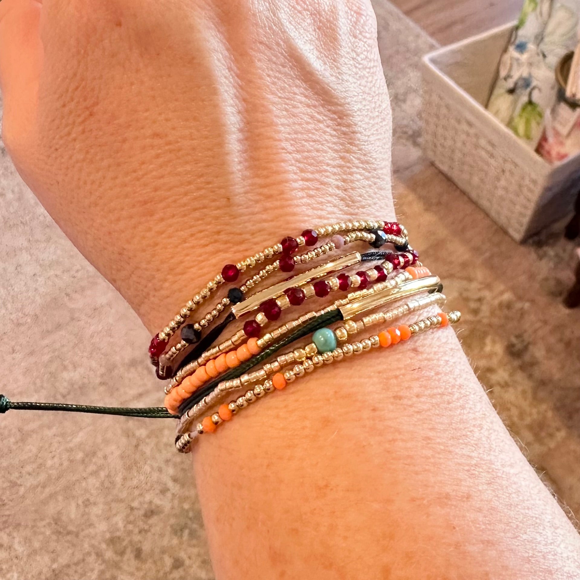 Fall Beaded Bracelet Stack