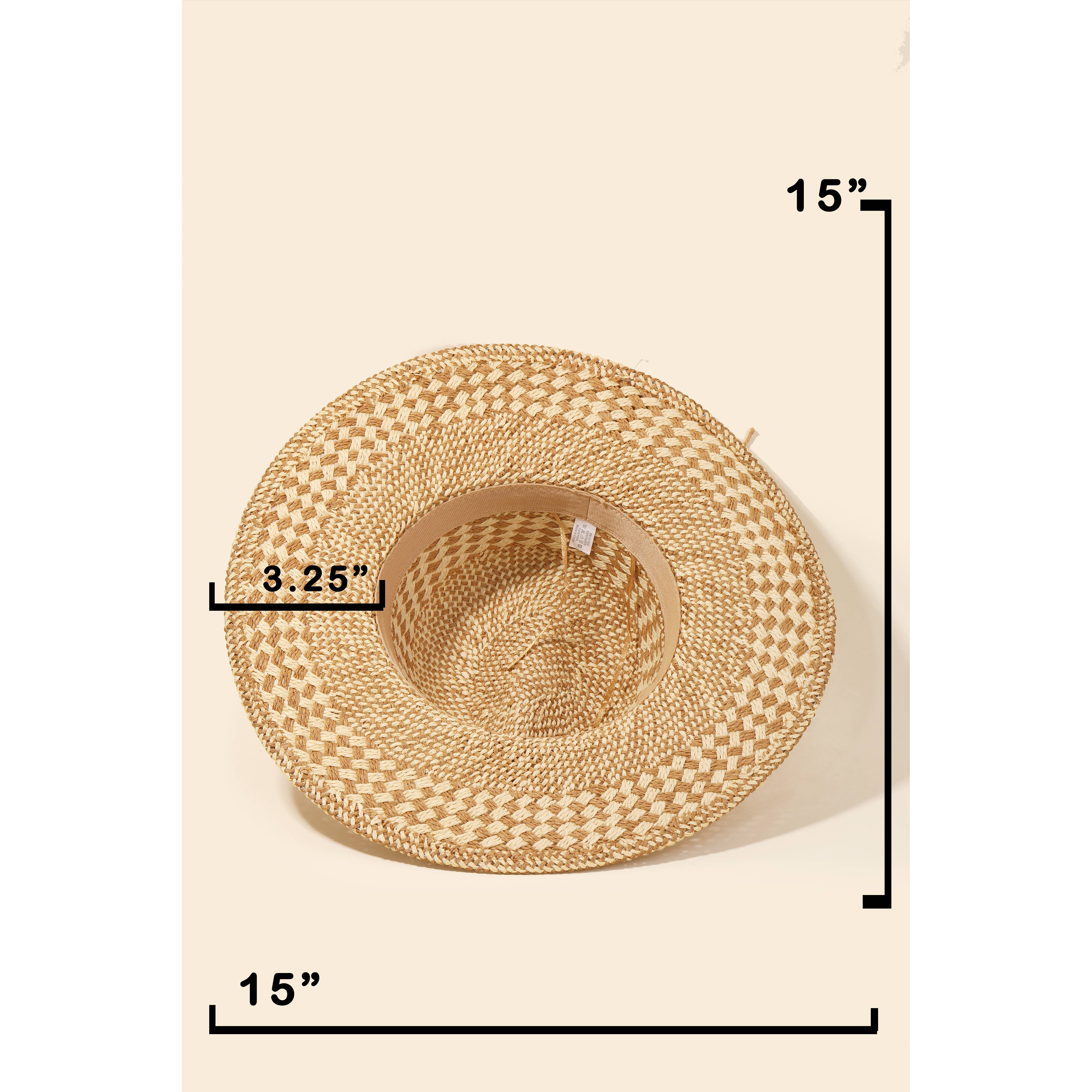 Two Tone Straw Braid Hat