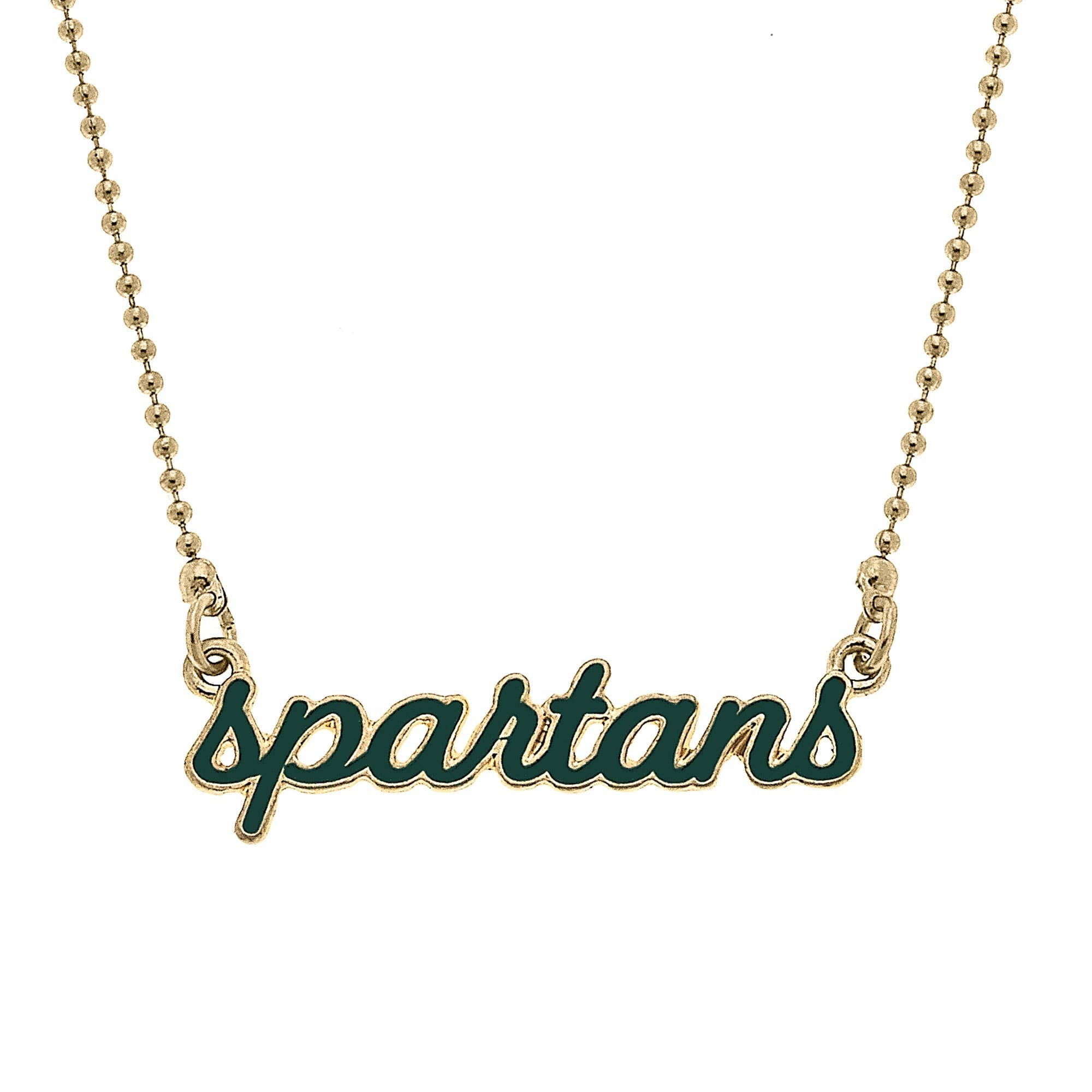 Spartans Enamel Script Necklace