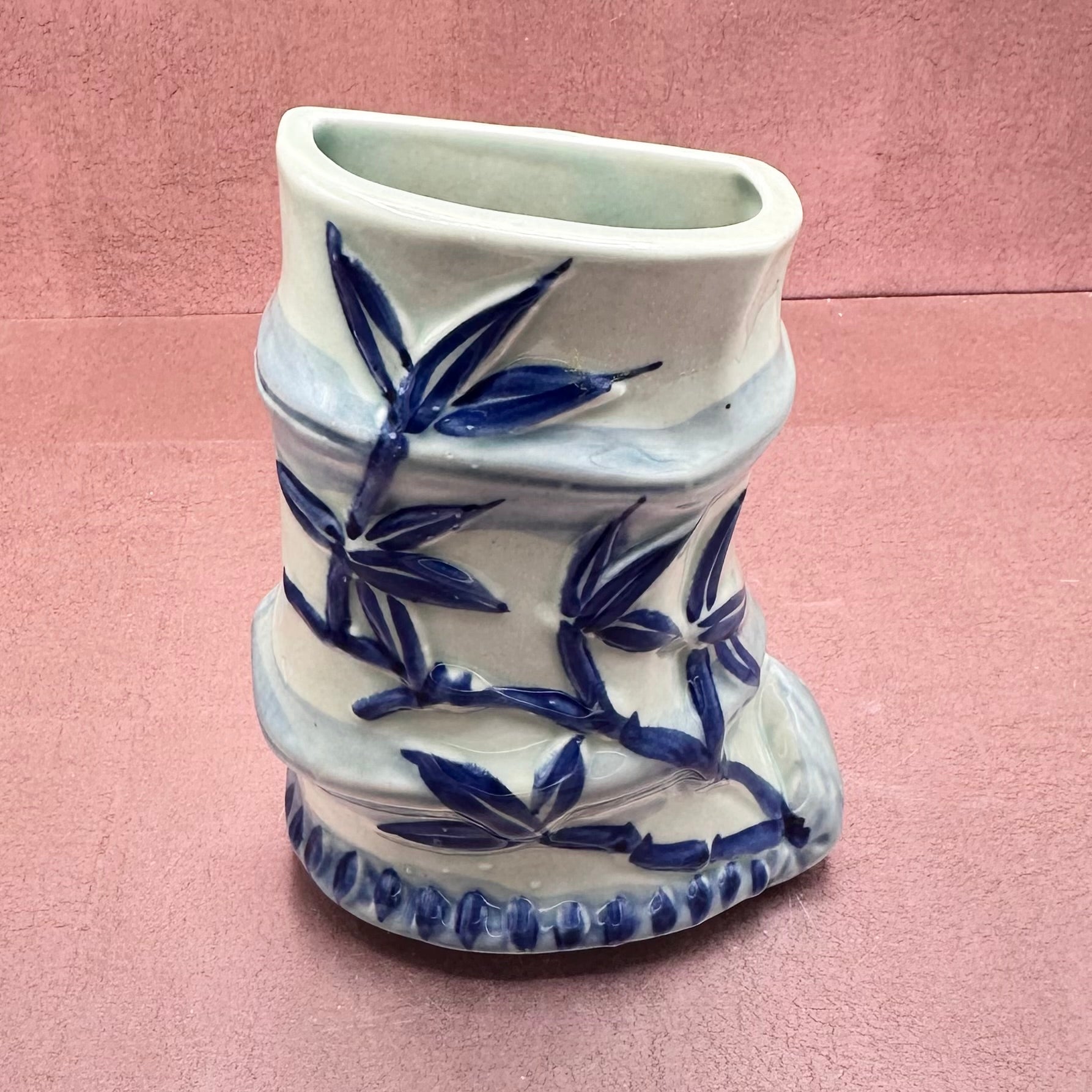 Blue Bamboo Wall Pocket Vase