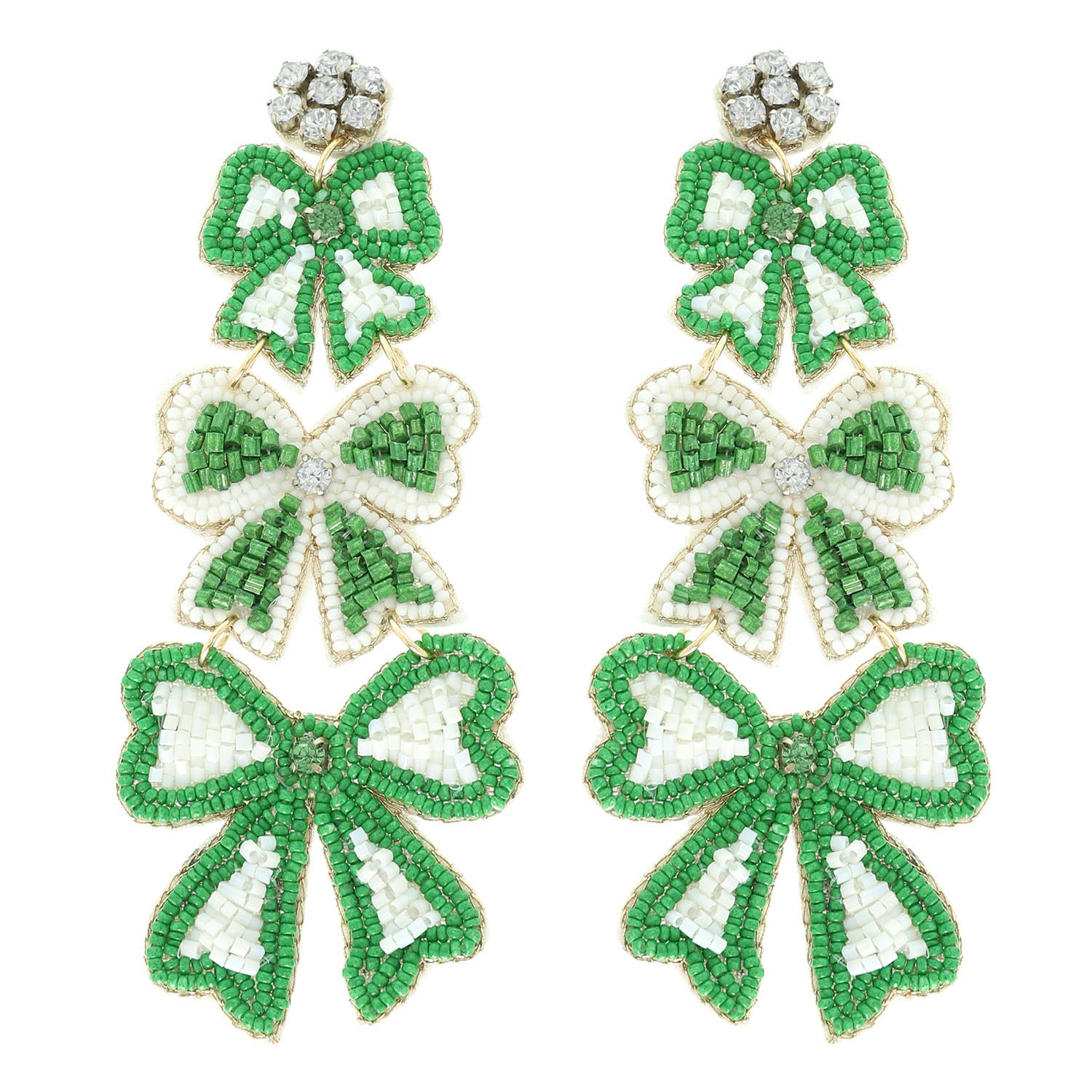 Game Day Bow Beaded Earrings