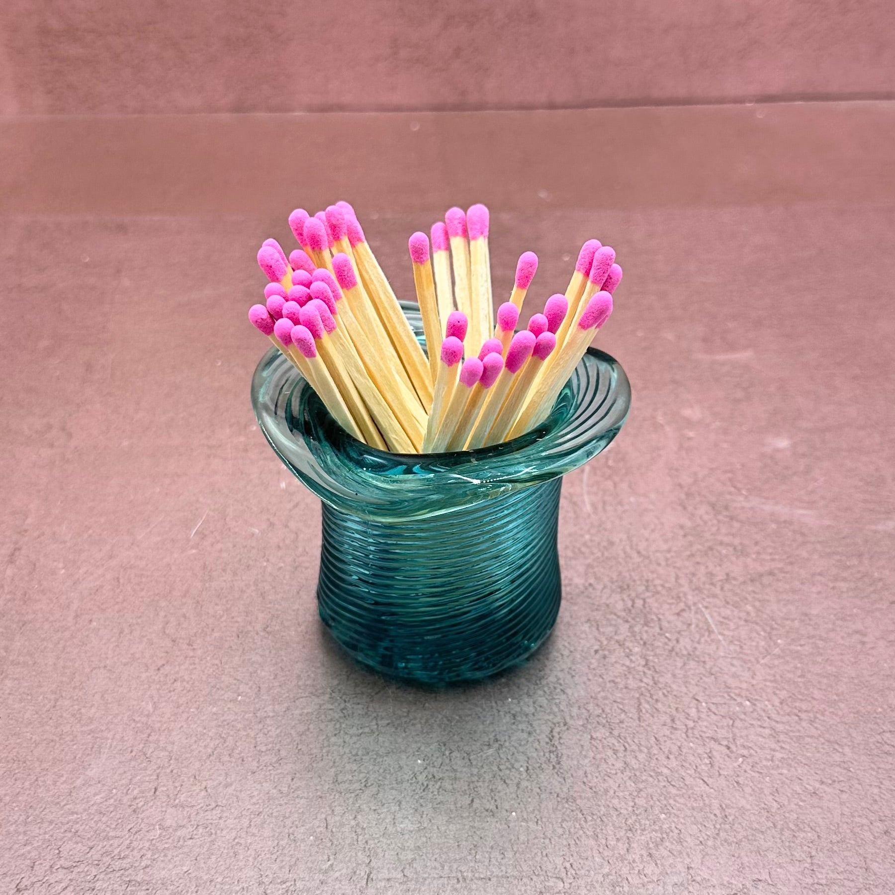Aqua Glass Hat Matchstriker
