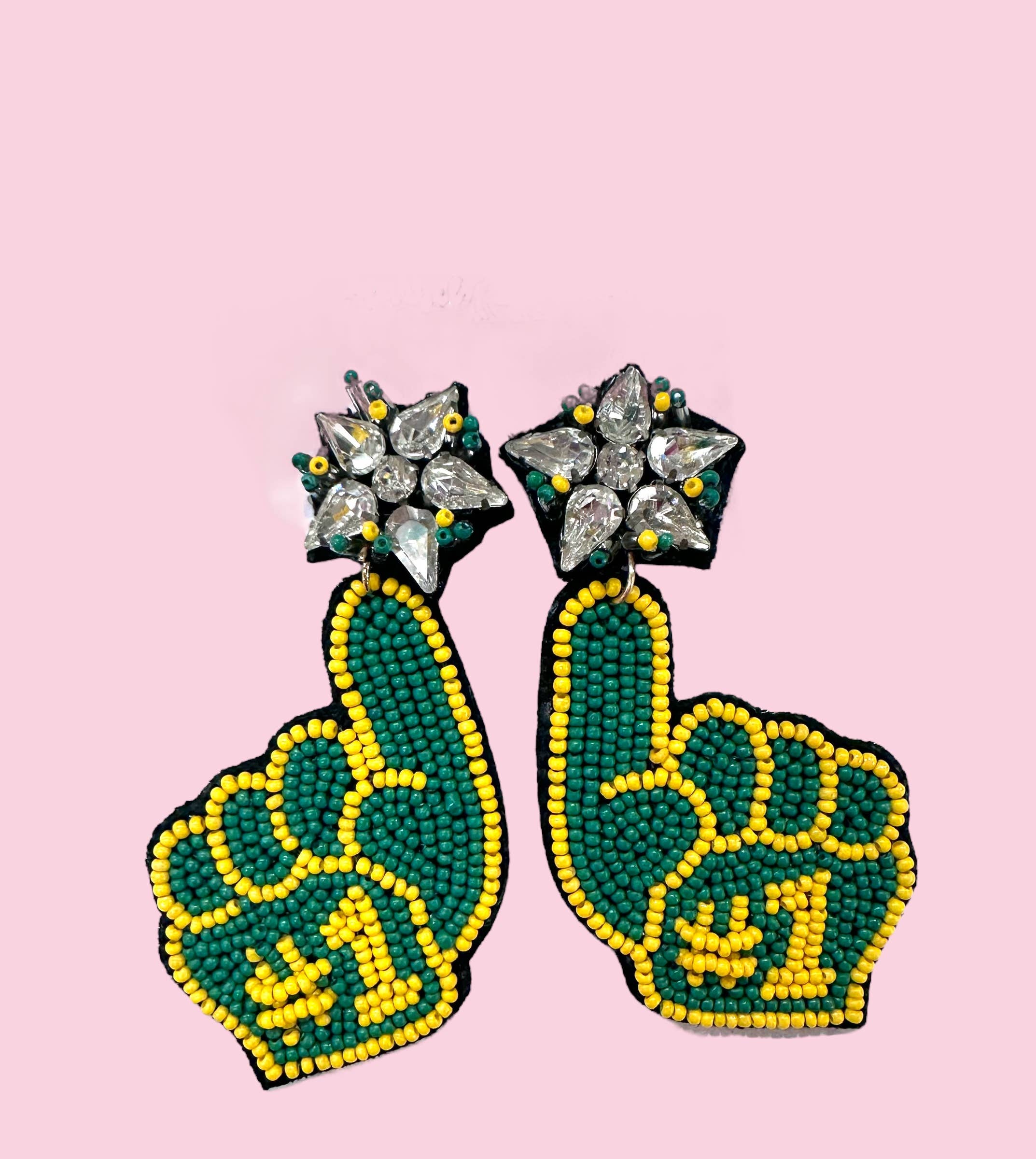 Green & Yellow #1 Fan Earrings