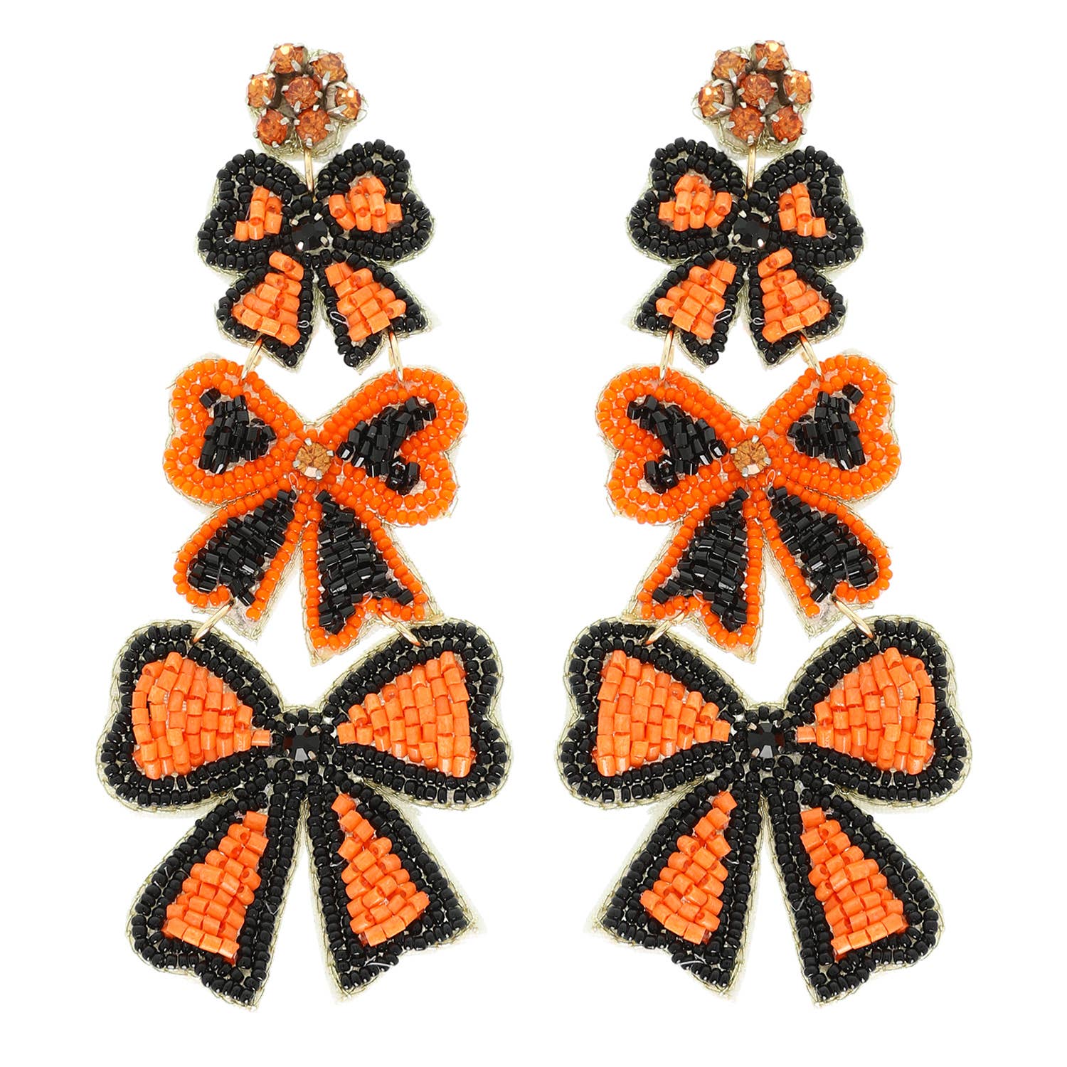 Game Day Bow Beaded Earrings
