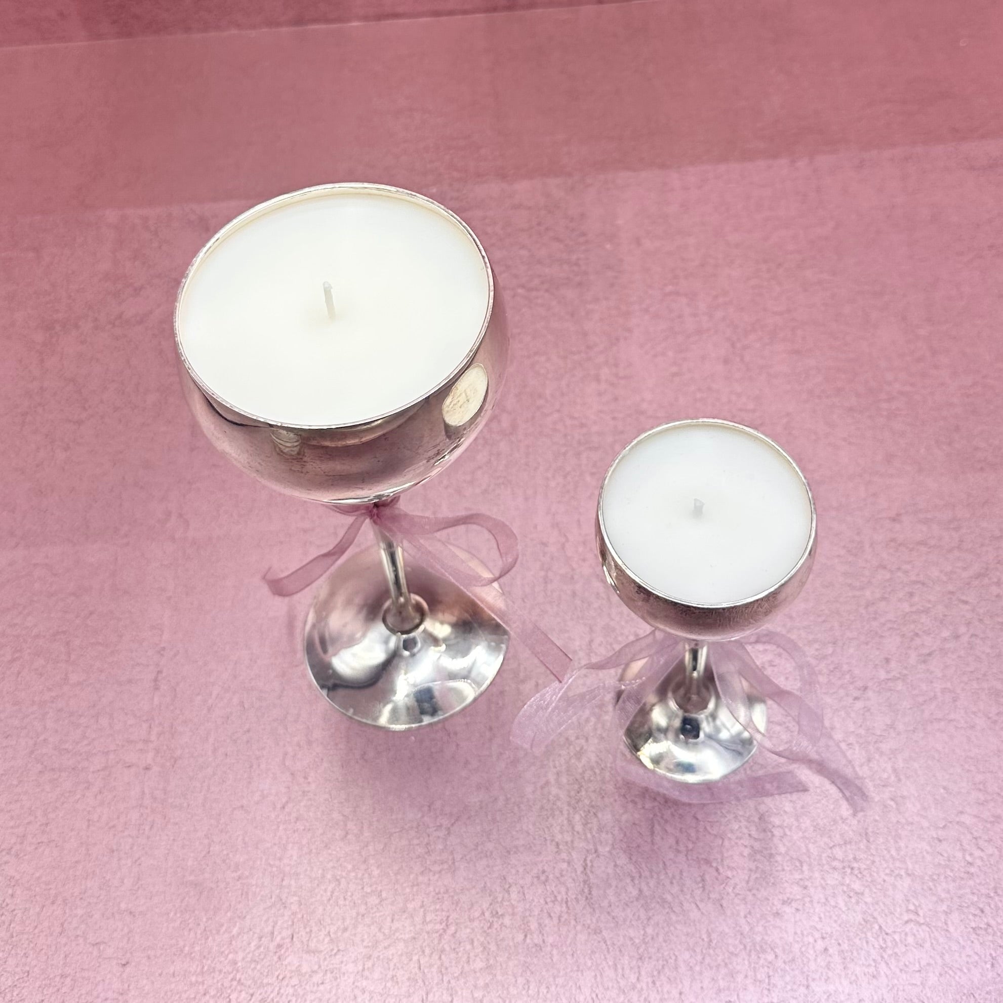 Together at Mikey's Place Wine Glass Candle