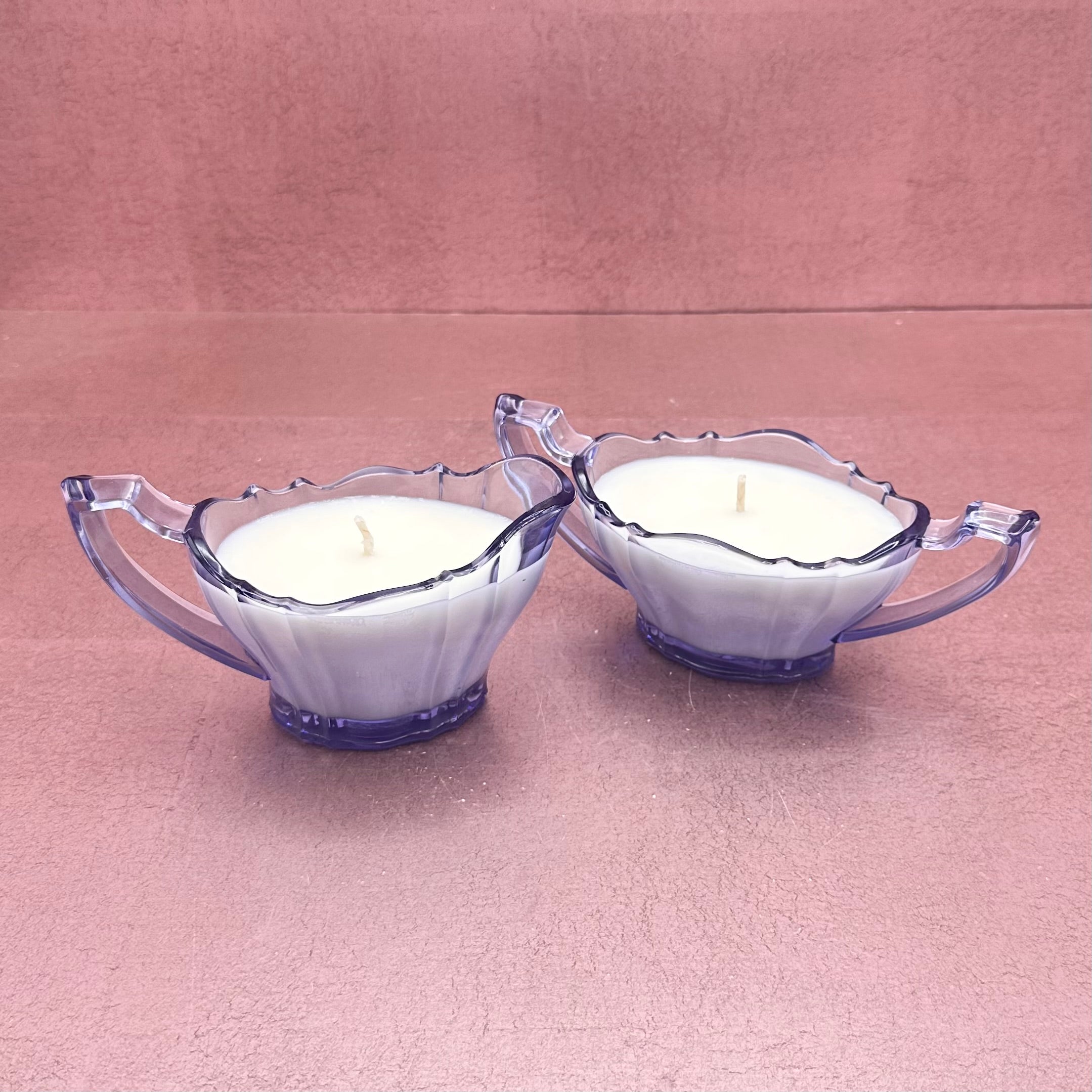 Vintage Purple Creamer/Sugar Bowl Candles