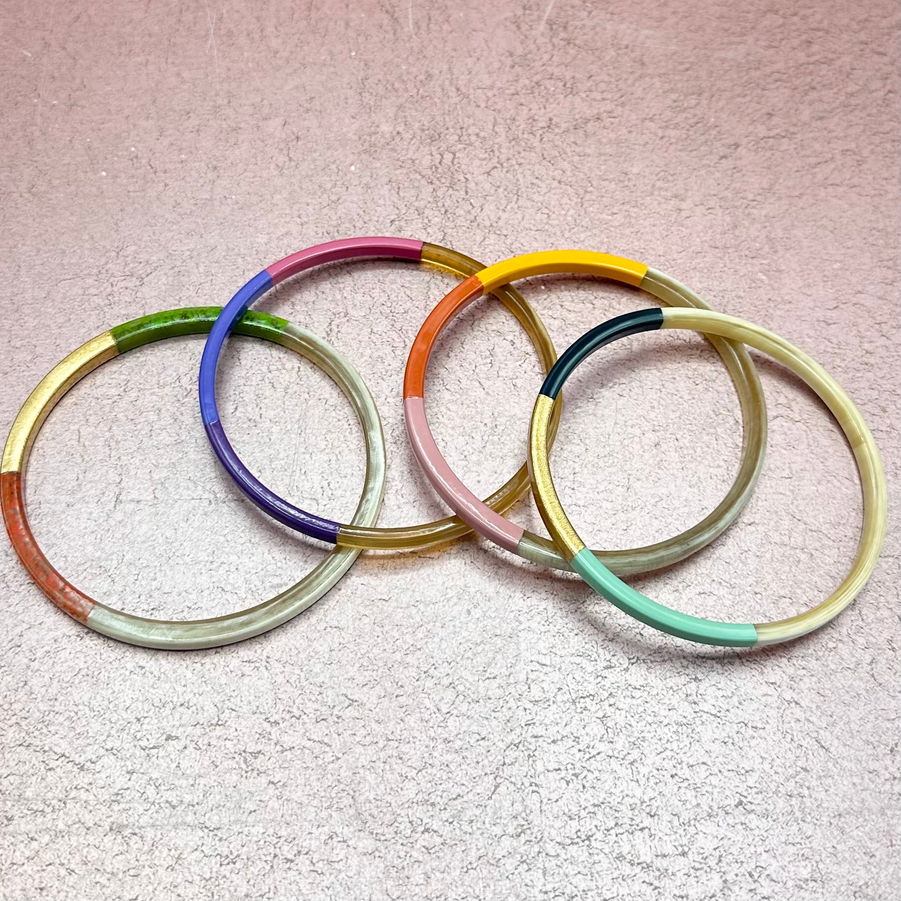Tricolor Buffalo Horn Bangle