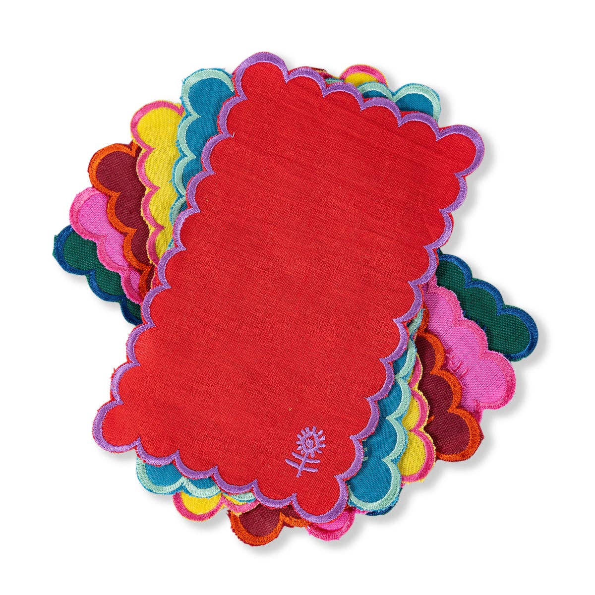 Icon Linen Cocktail Napkins Set of 6 Rainbow