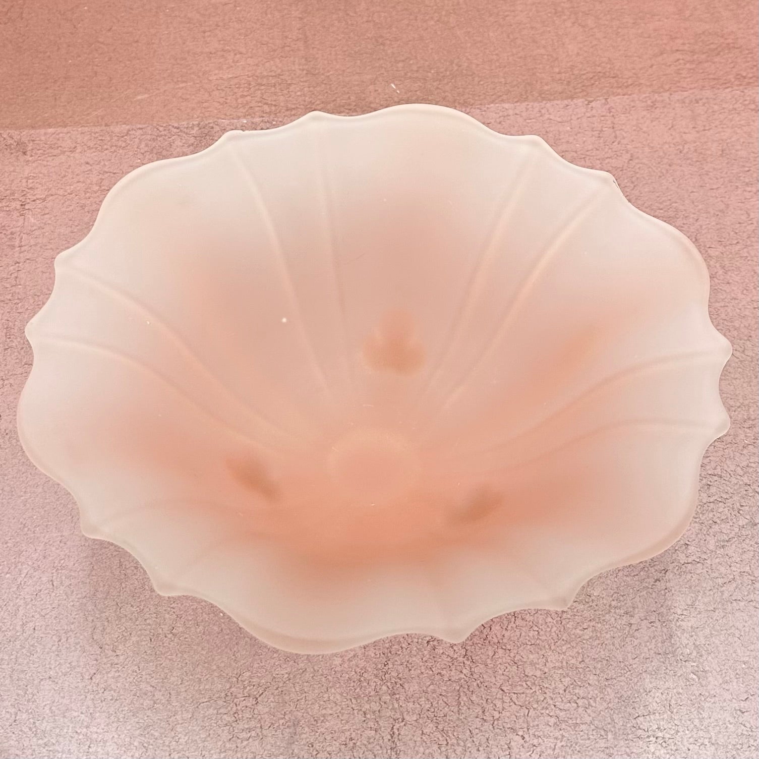 Vintage Frosted Pink Footed Bowl