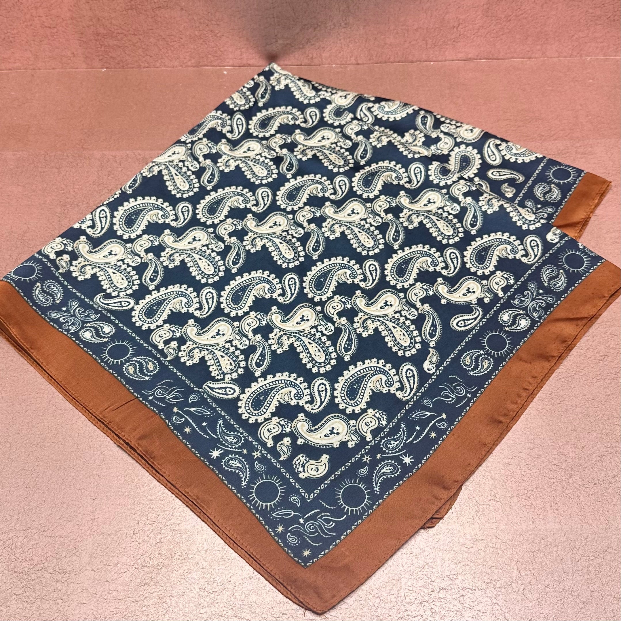 Navy Paisley Bandana scarf