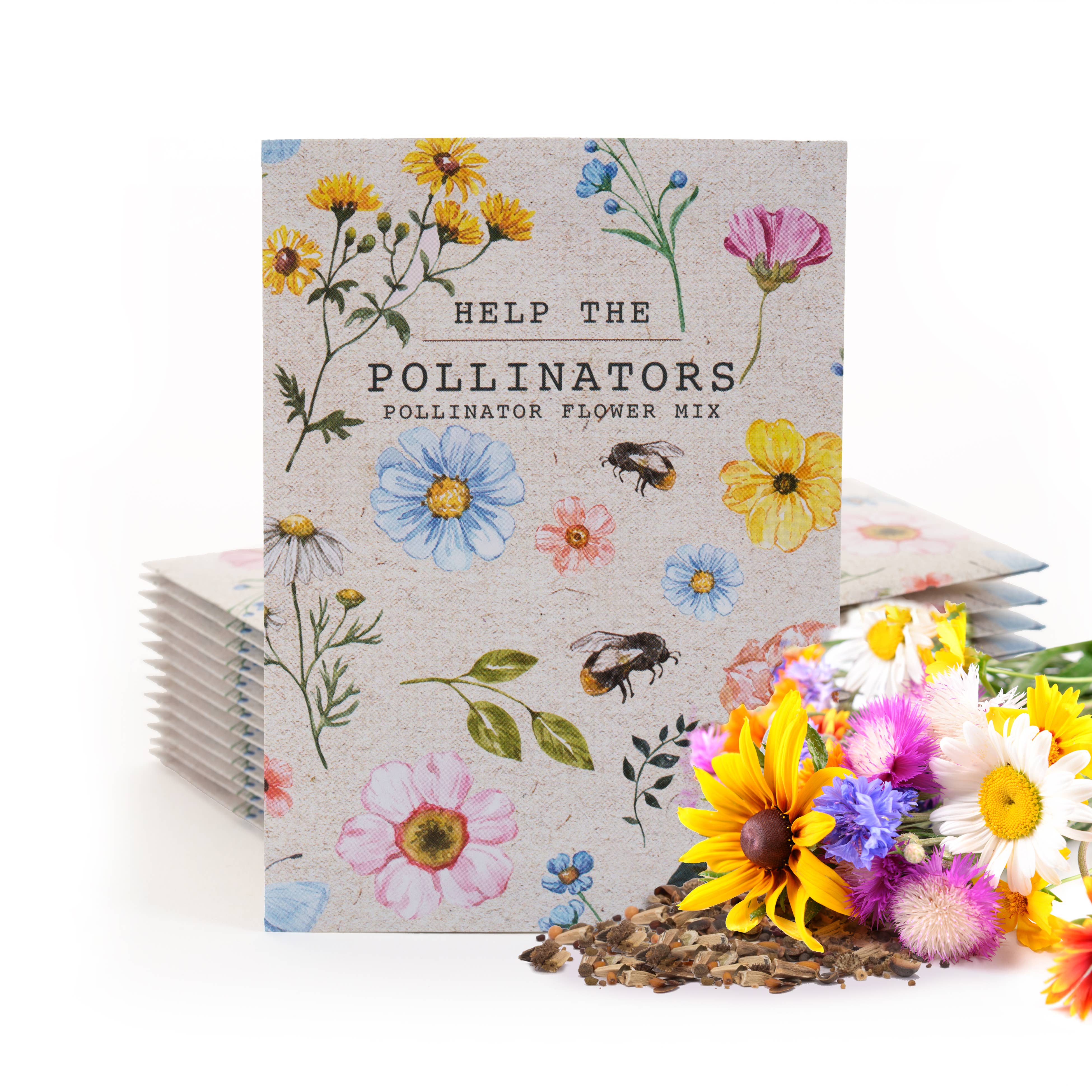 Help Pollinators Kraft Bee - Pollinator Wildflower Seed