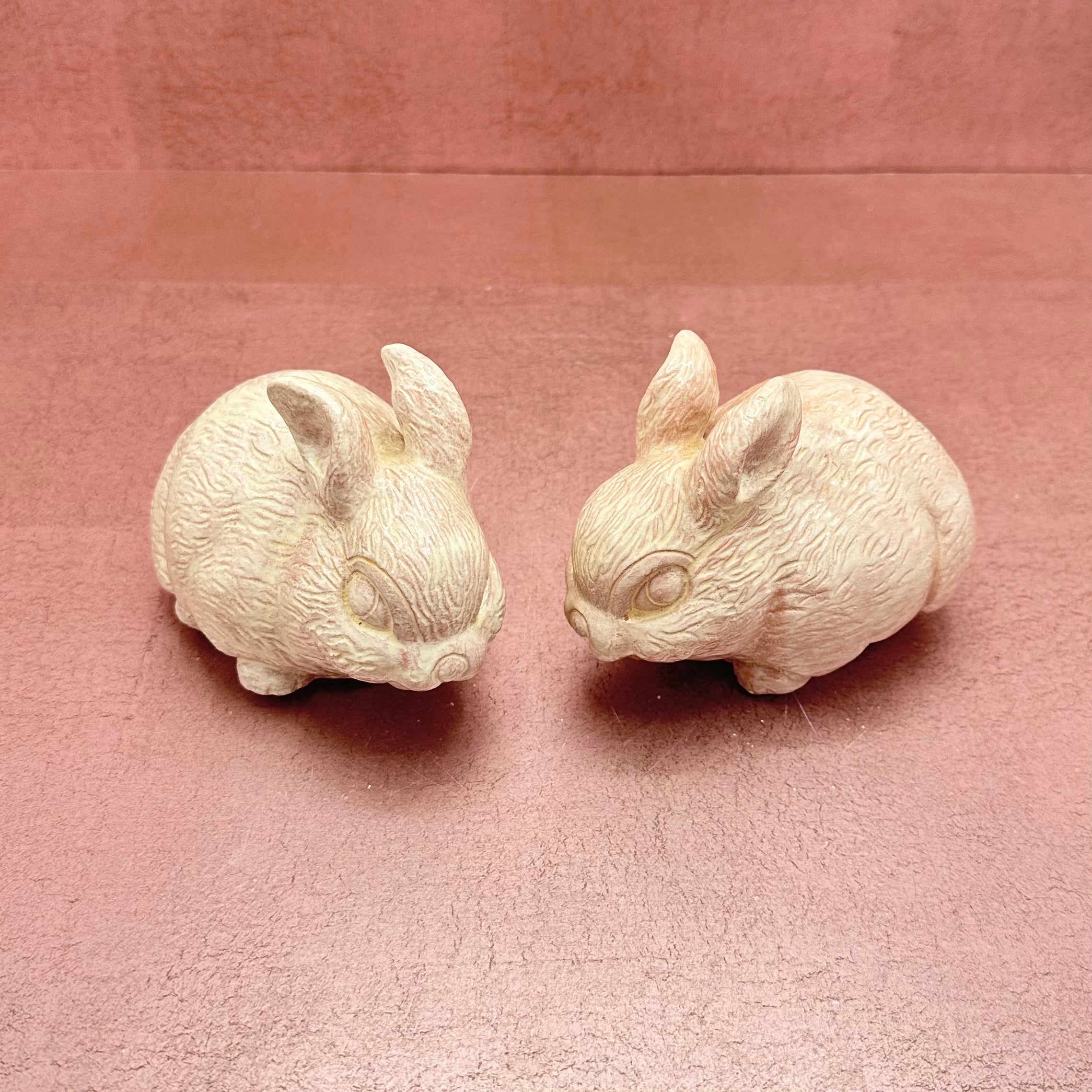 Vintage Ceramic Pink Bunny Pair