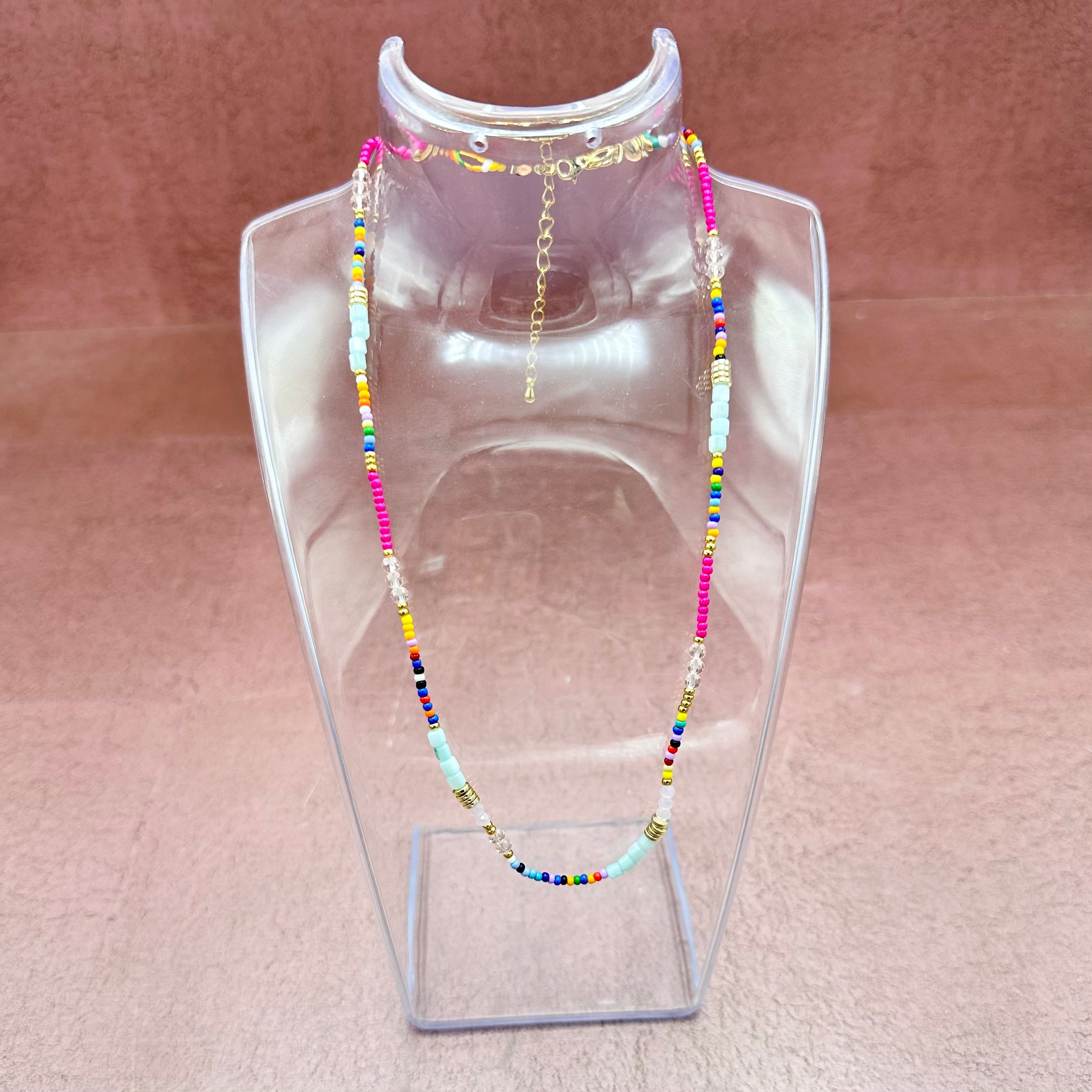 Multicolored Slim Beaded Necklace