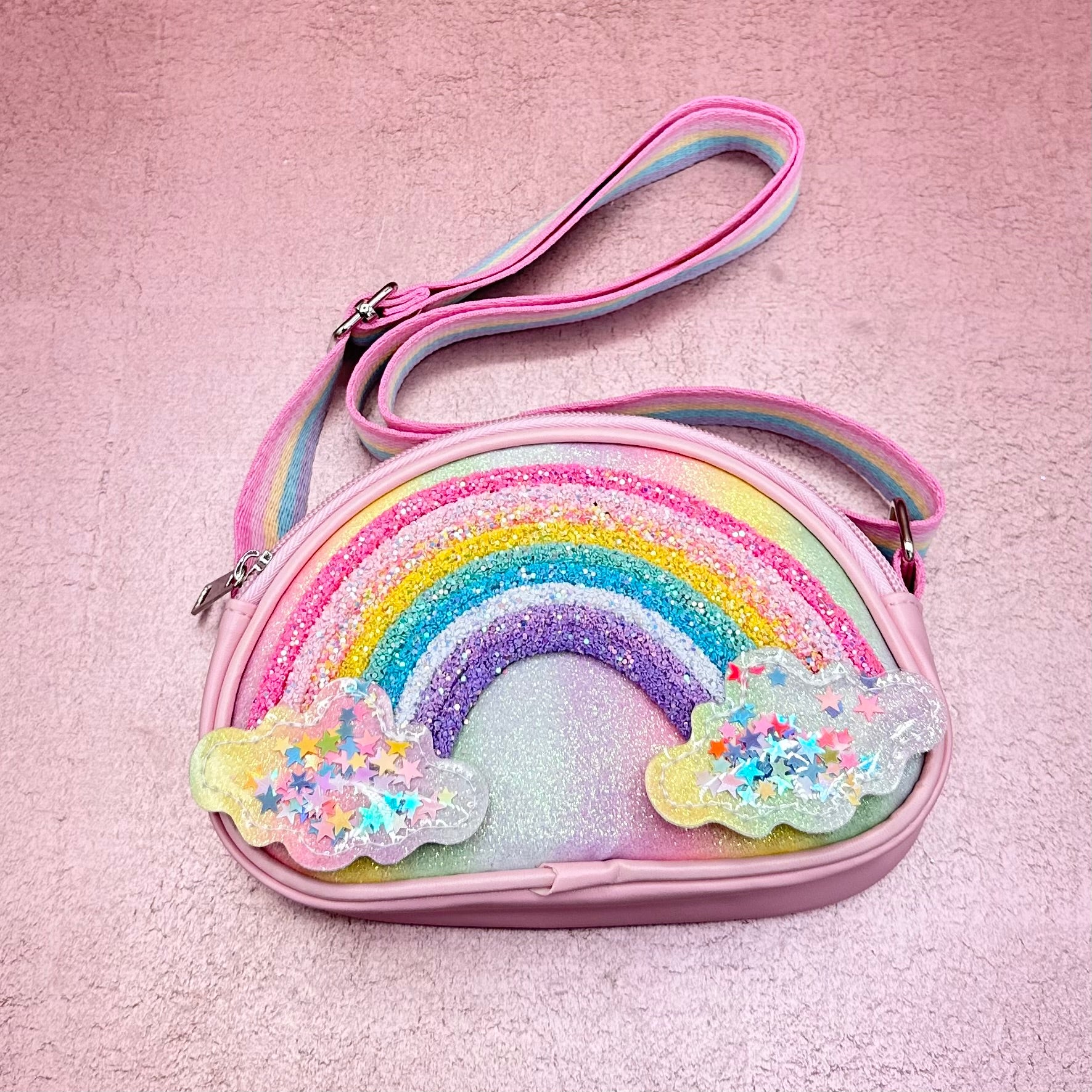 Rainbow Glitter Crossbody Bag