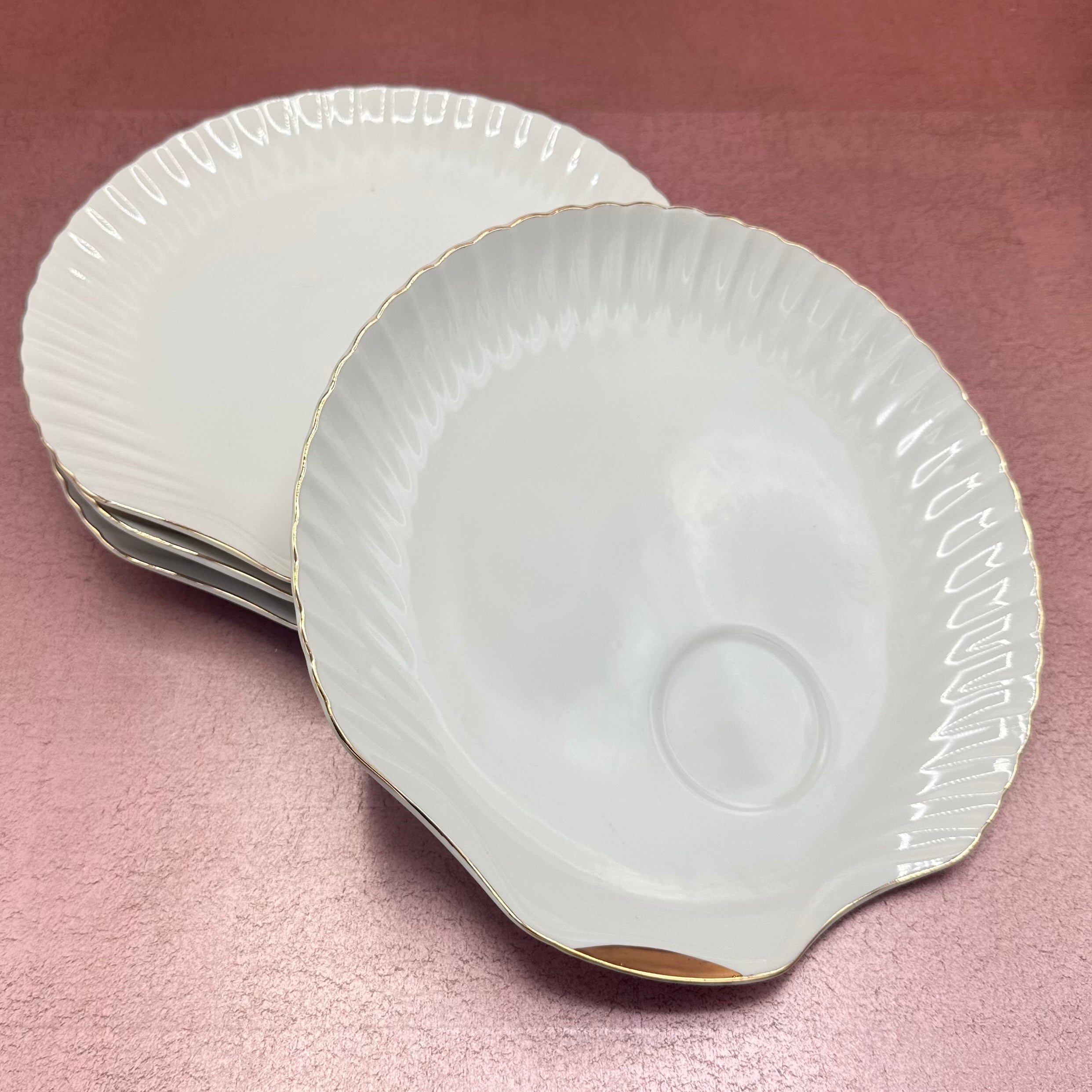 Crown Staffordshire Shell Dessert Plates