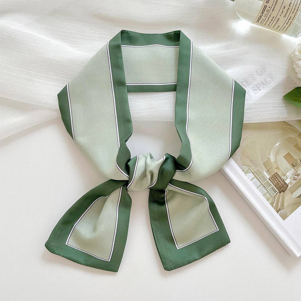 Green Two Tone Twilly Scarf