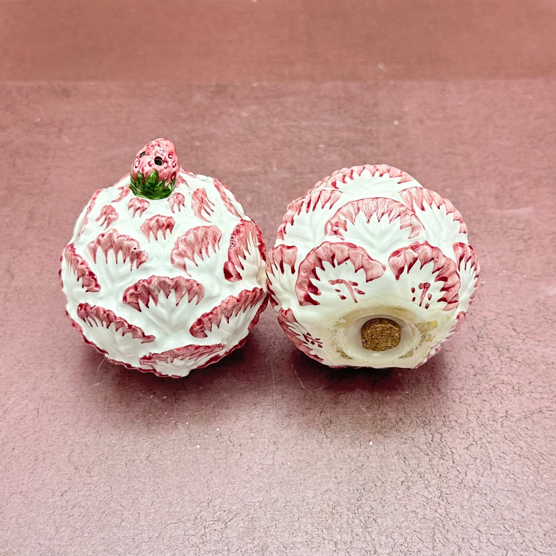 Cabbage Leaf w/ Strawberry S & P Shakers