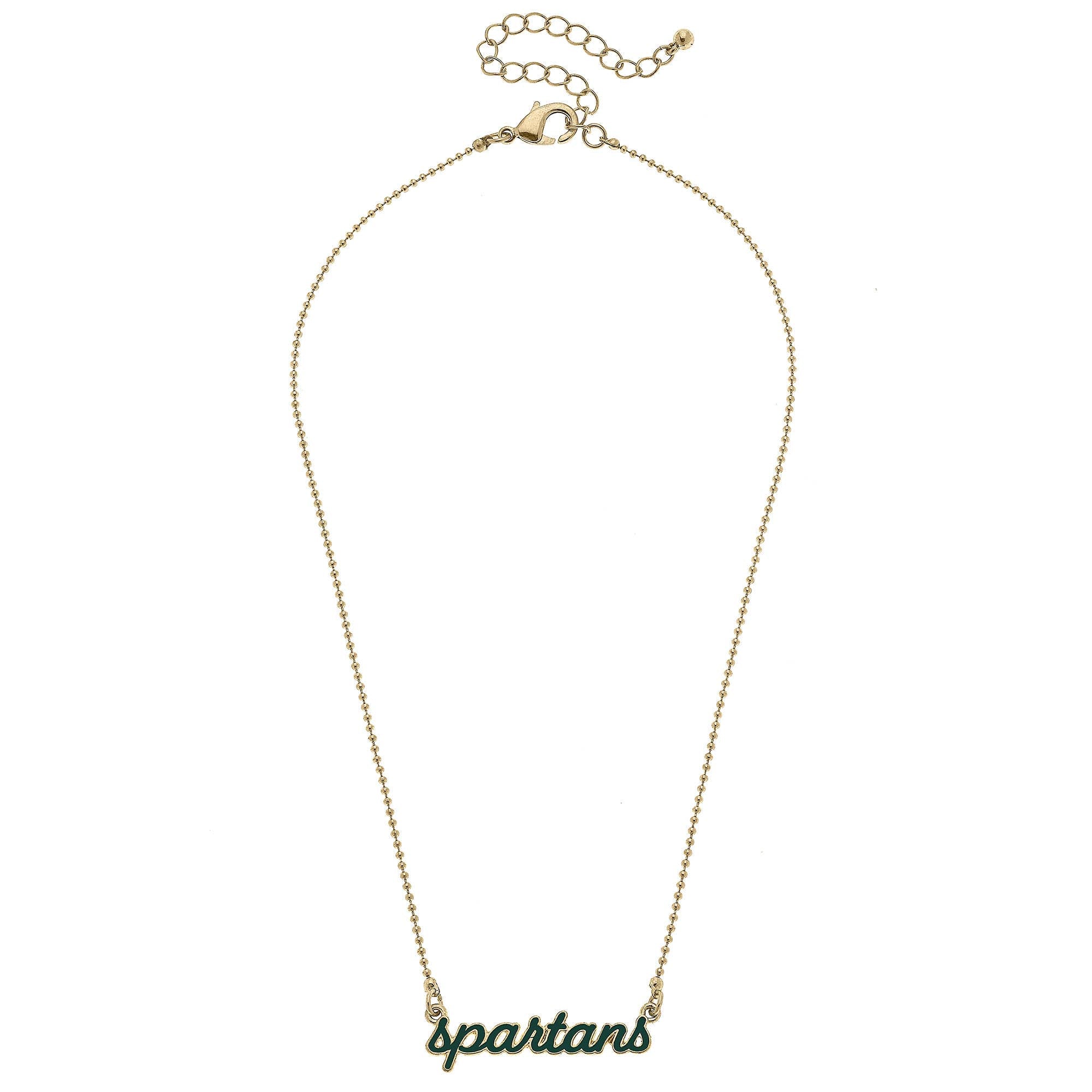 Spartans Enamel Script Necklace