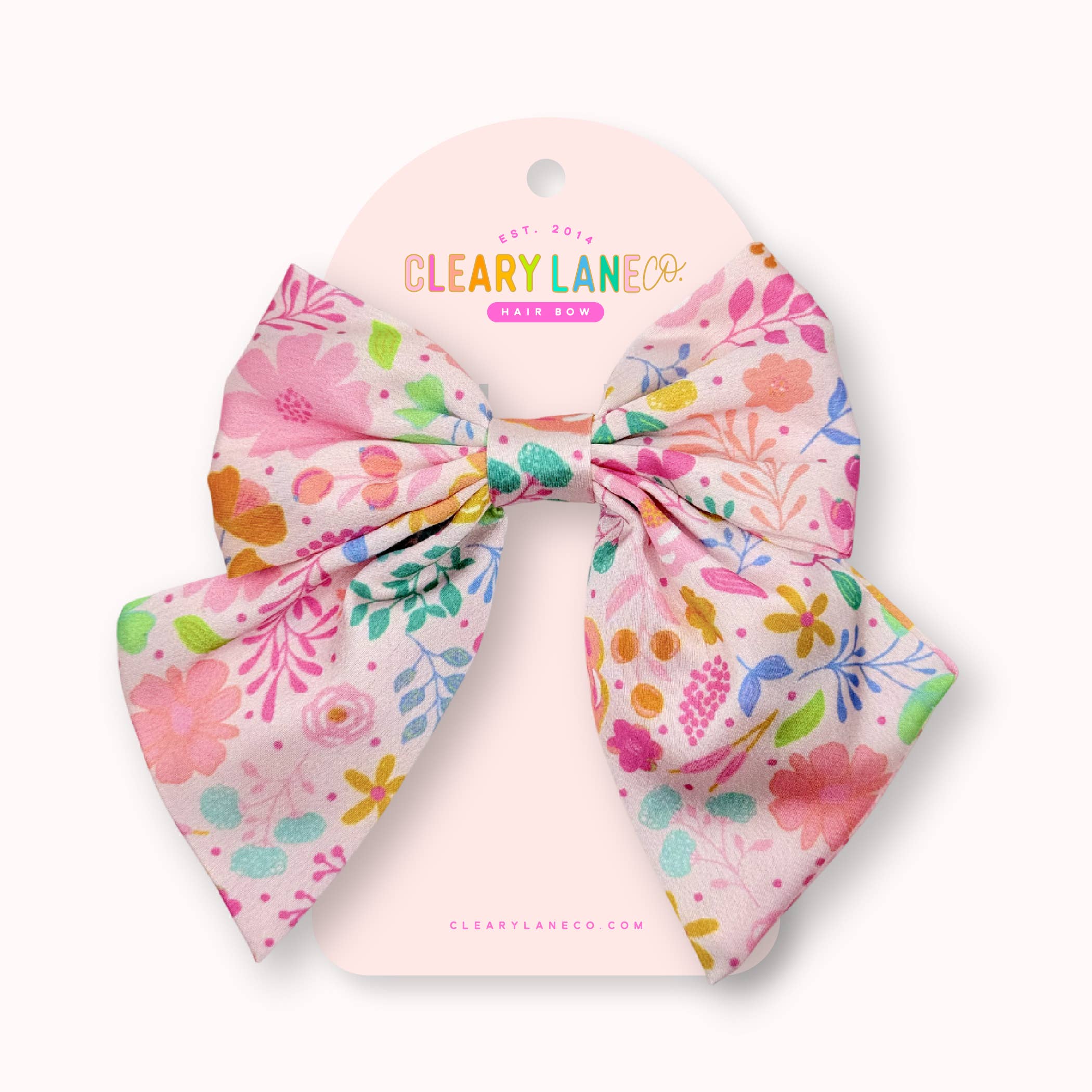 Blush Rainbow Blooms Hair Bow