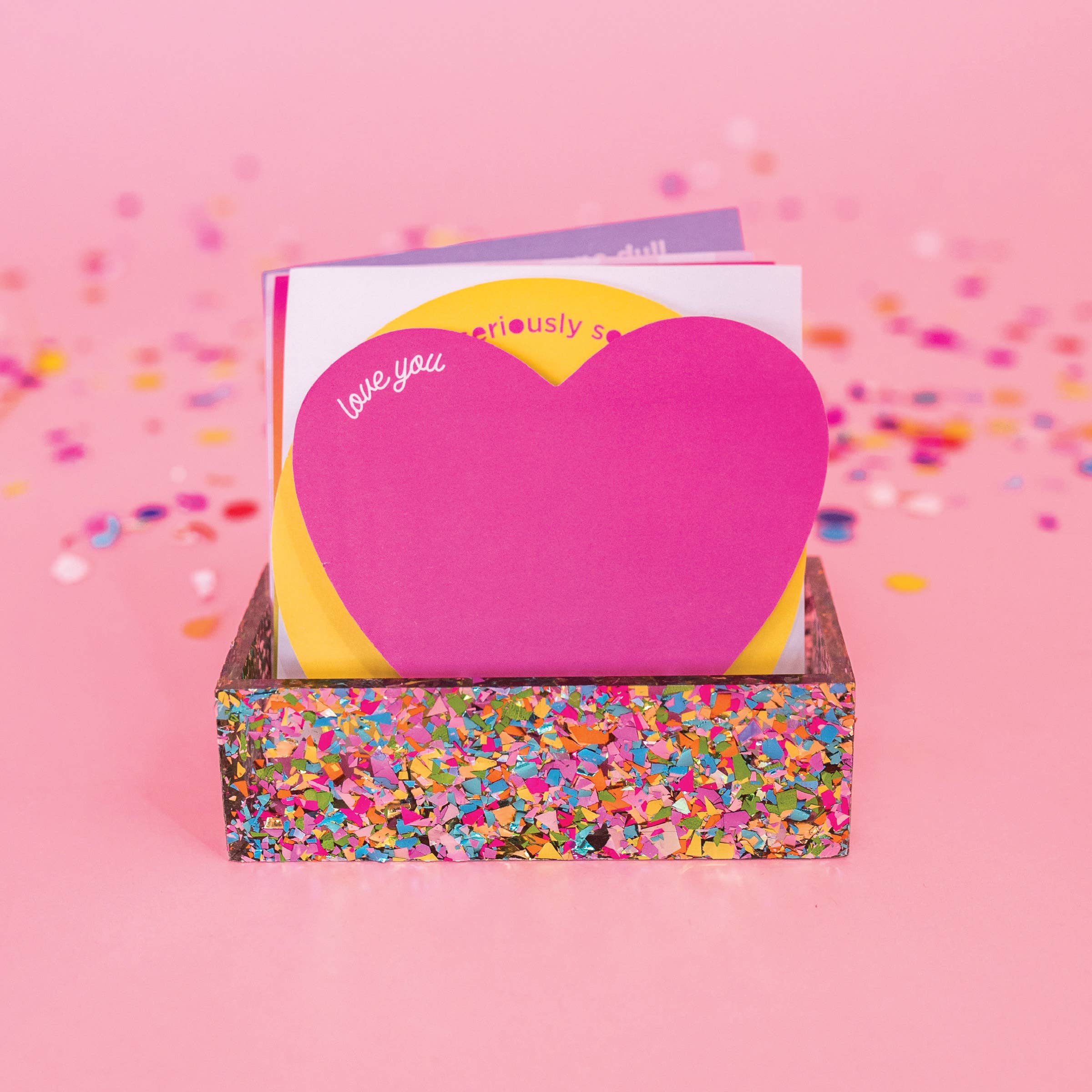 Acrylic Confetti Business Card Holder