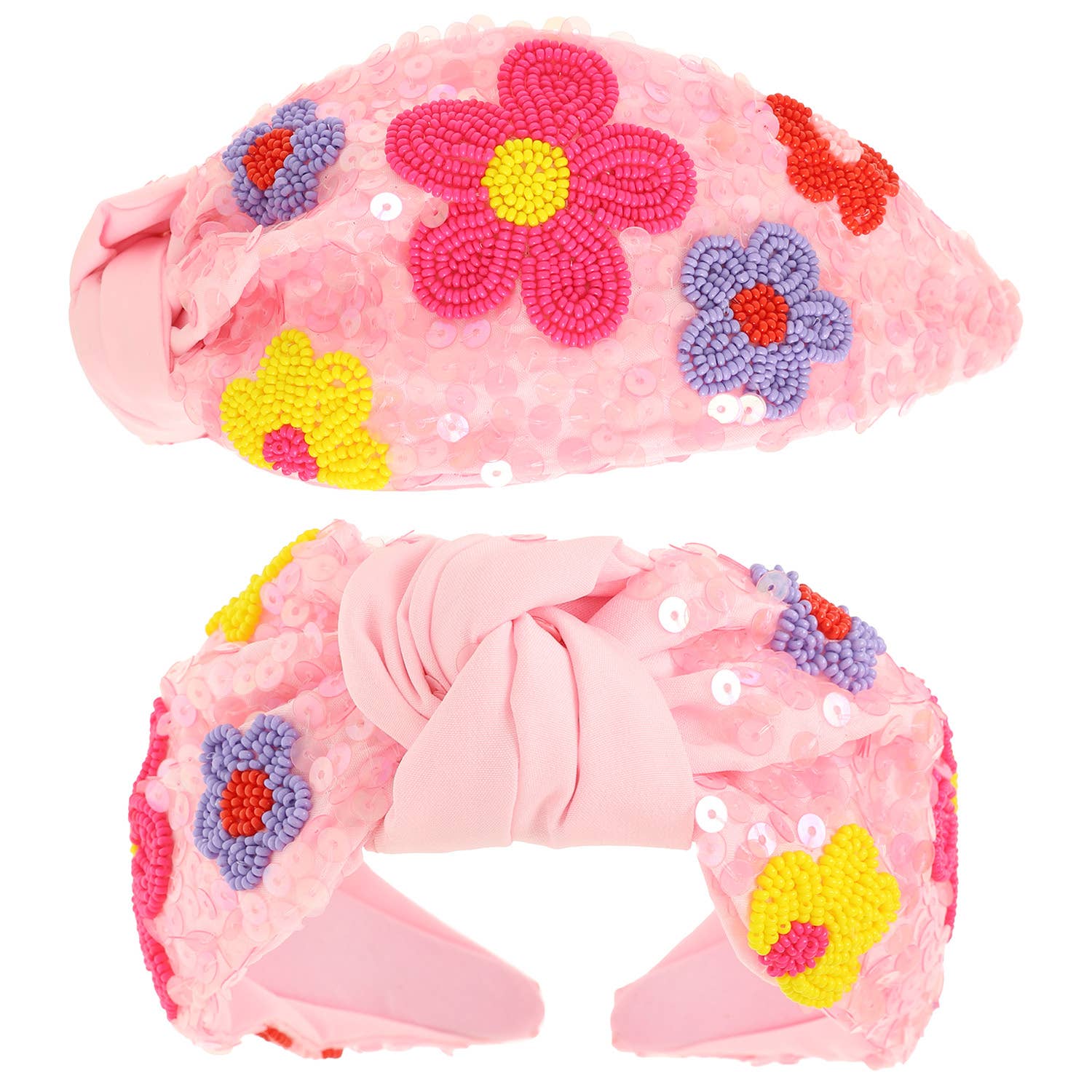 Colorful Flower Beaded Headband